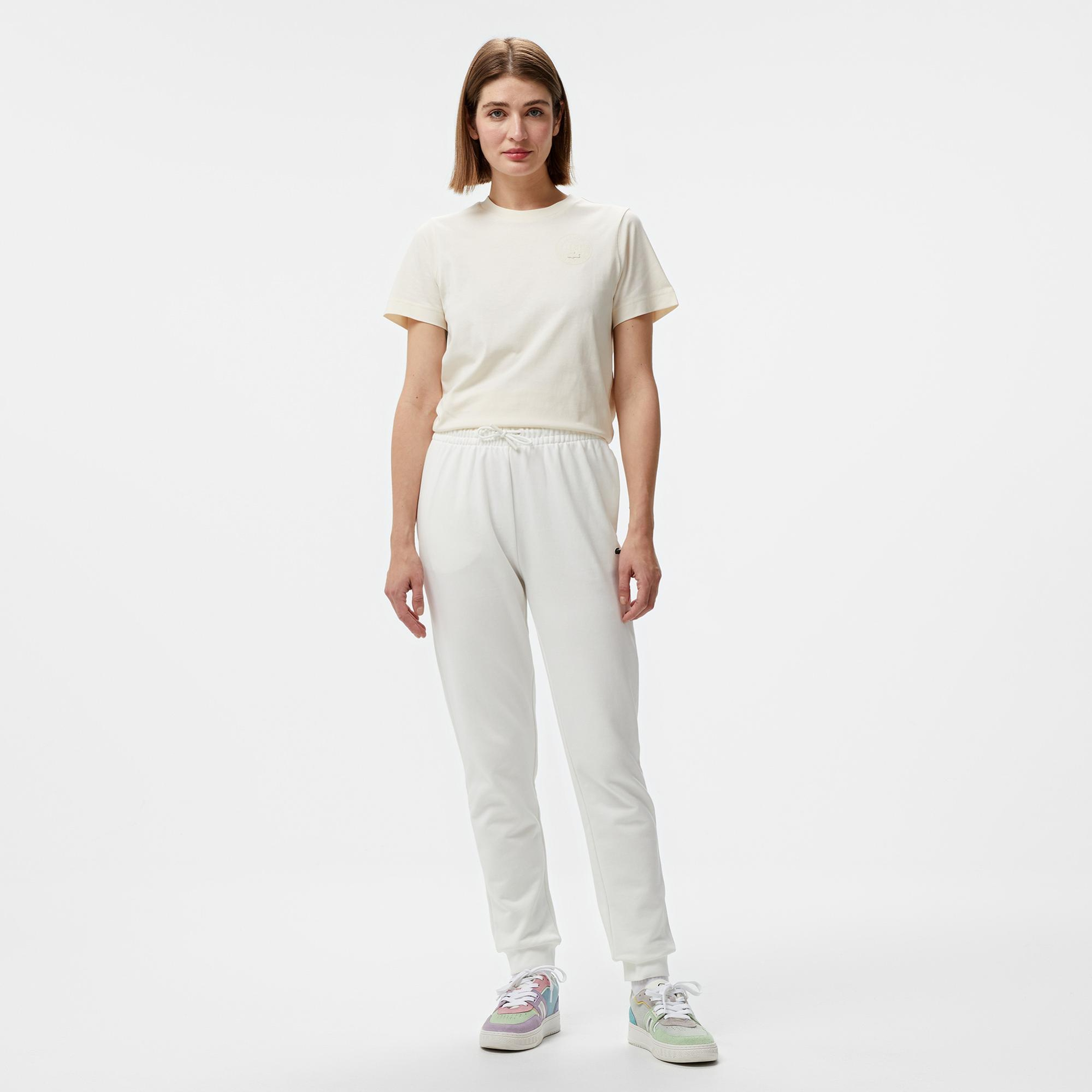 Lacoste Classic Straight Fit Kadın Beyaz Eşofman Altı