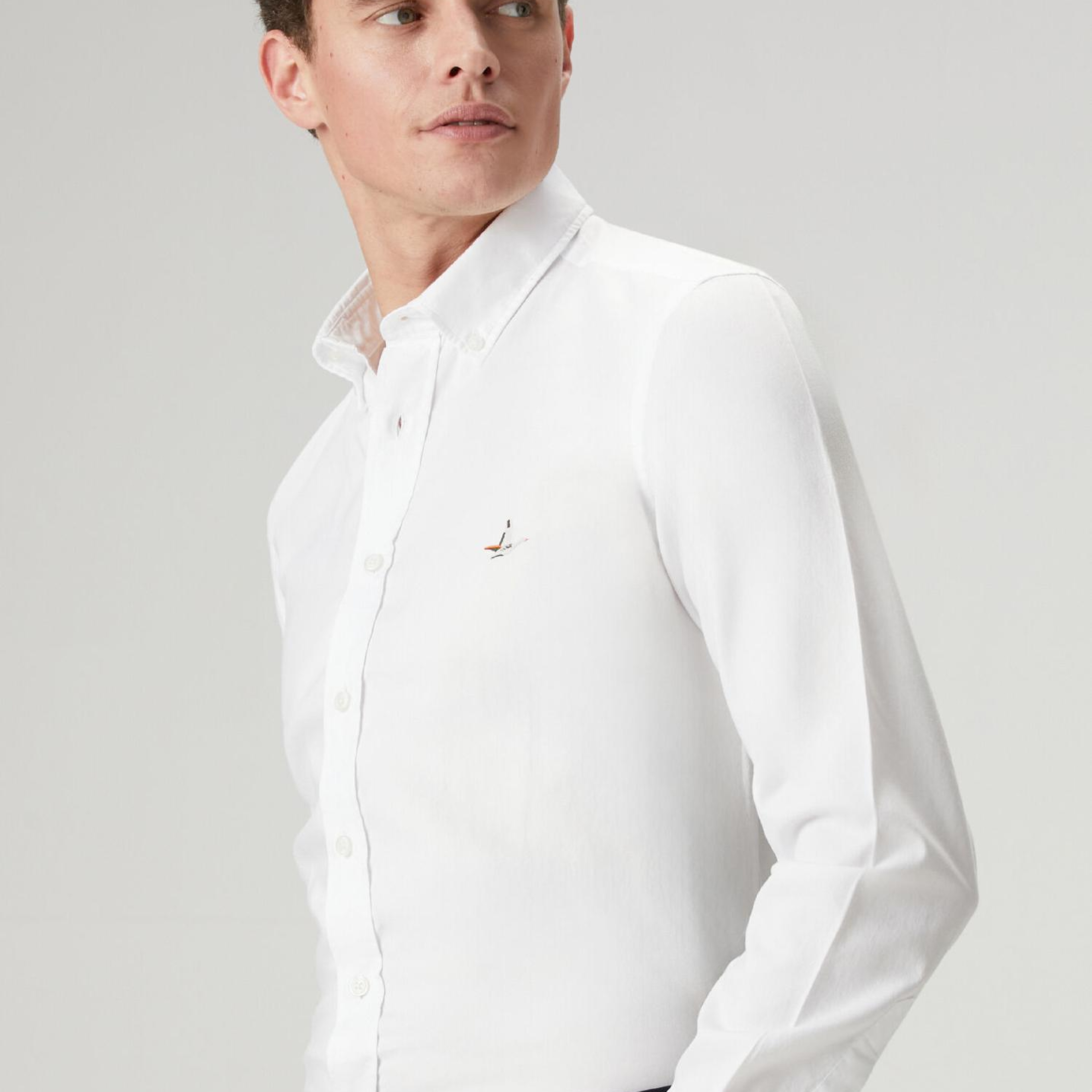 Beymen Club Erkek Slim Fit Beyaz Oxford Gömlek