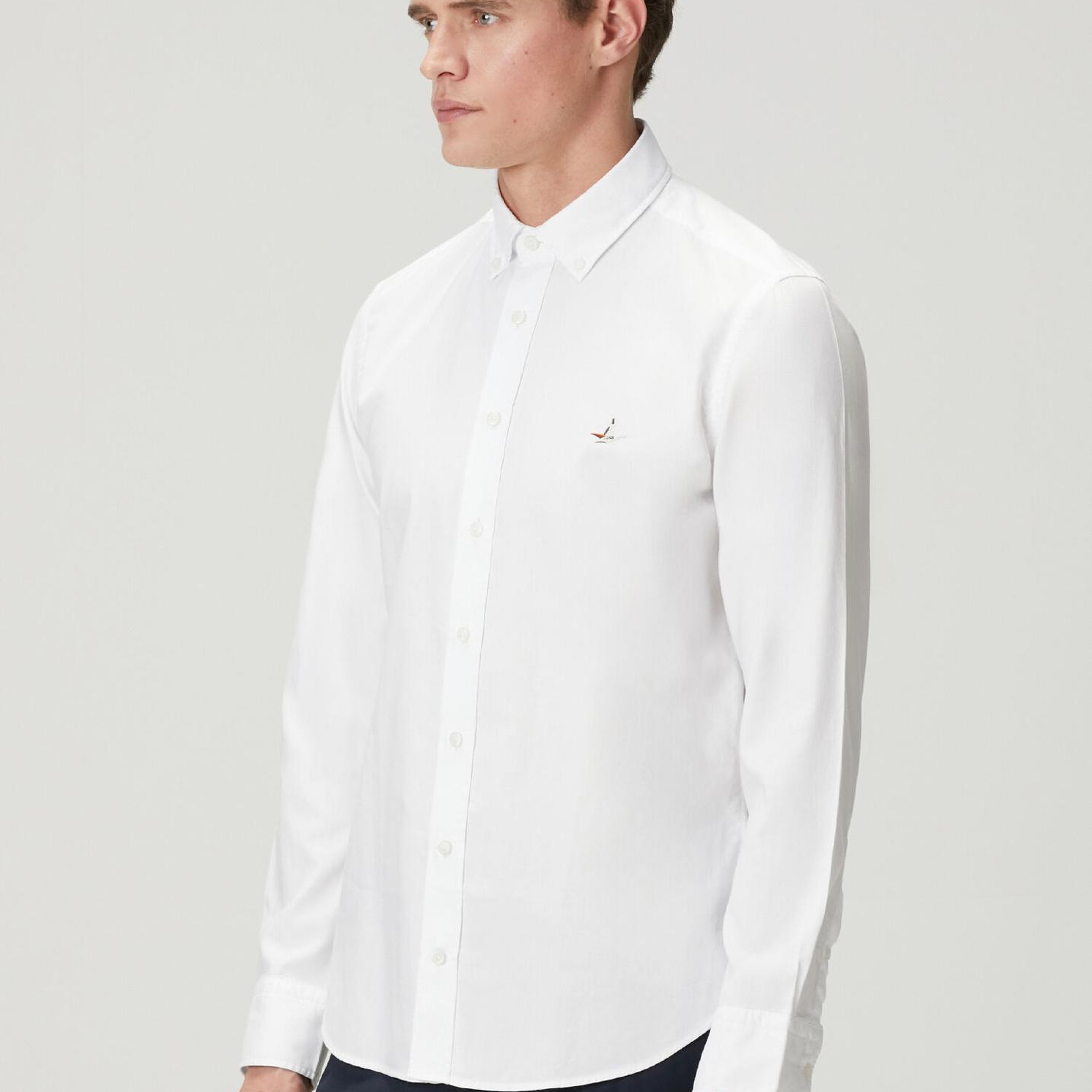 Beymen Club Erkek Slim Fit Beyaz Oxford Gömlek