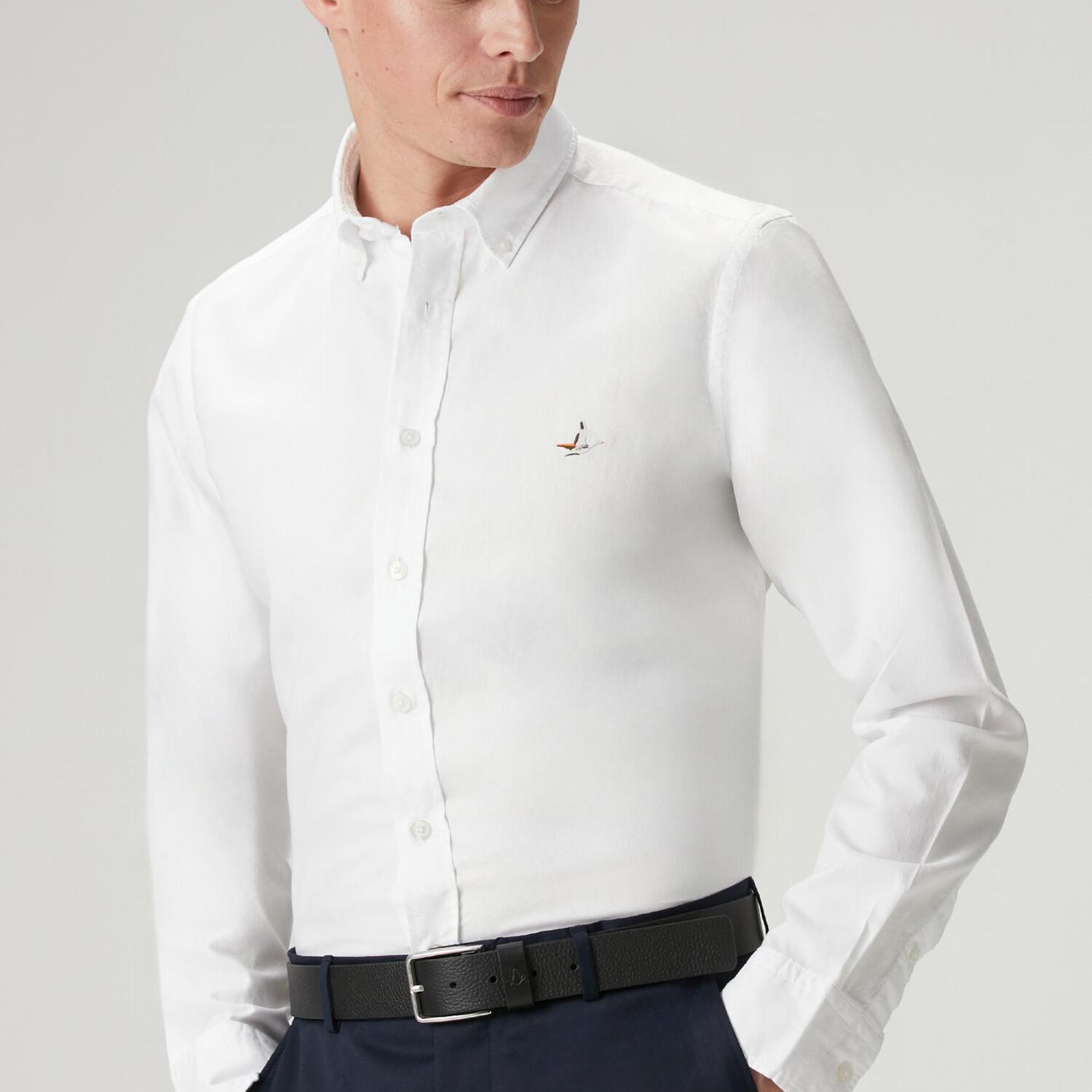 Beymen Club Erkek Slim Fit Beyaz Oxford Gömlek