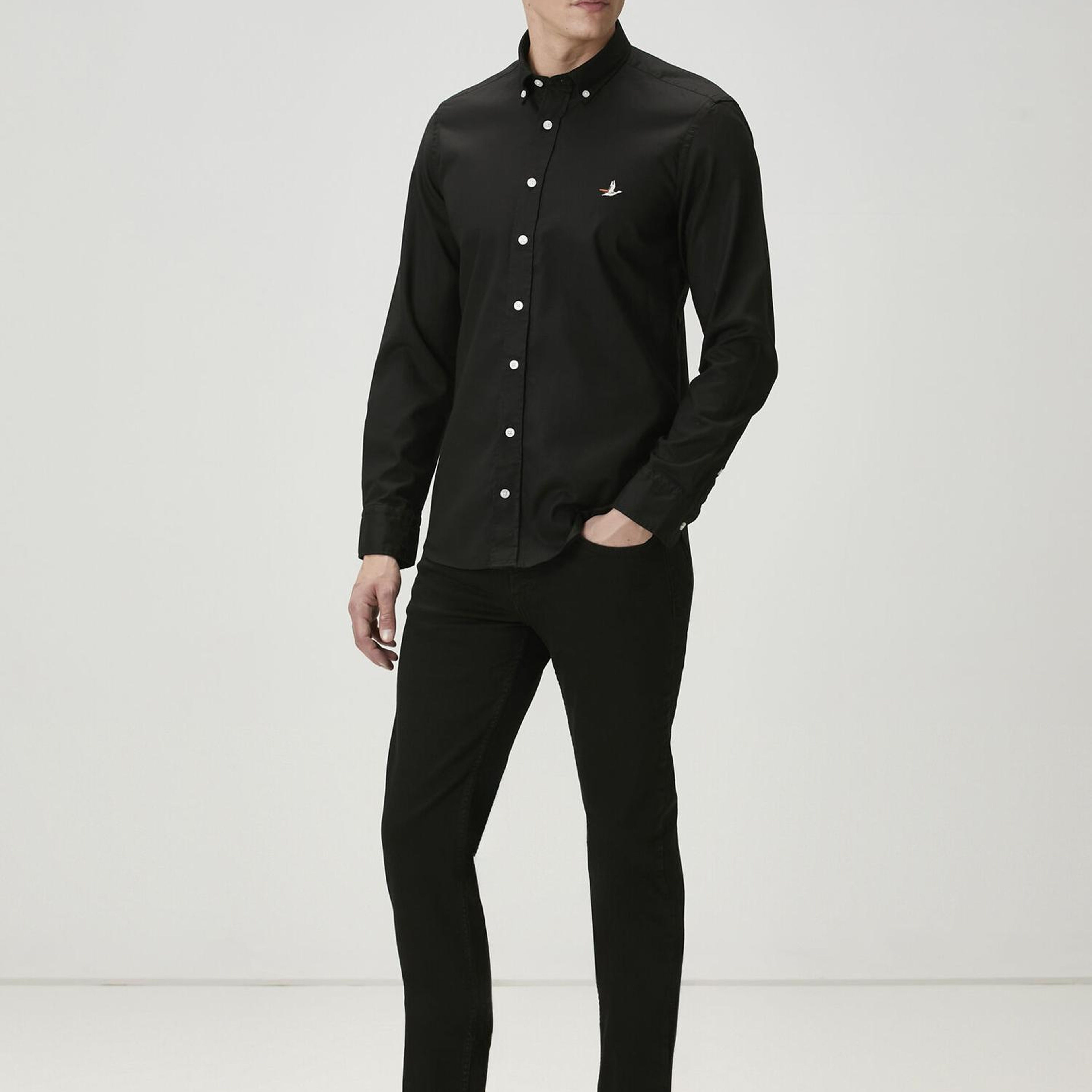 Beymen Club Erkek Slim Fit Siyah Oxford Gömlek