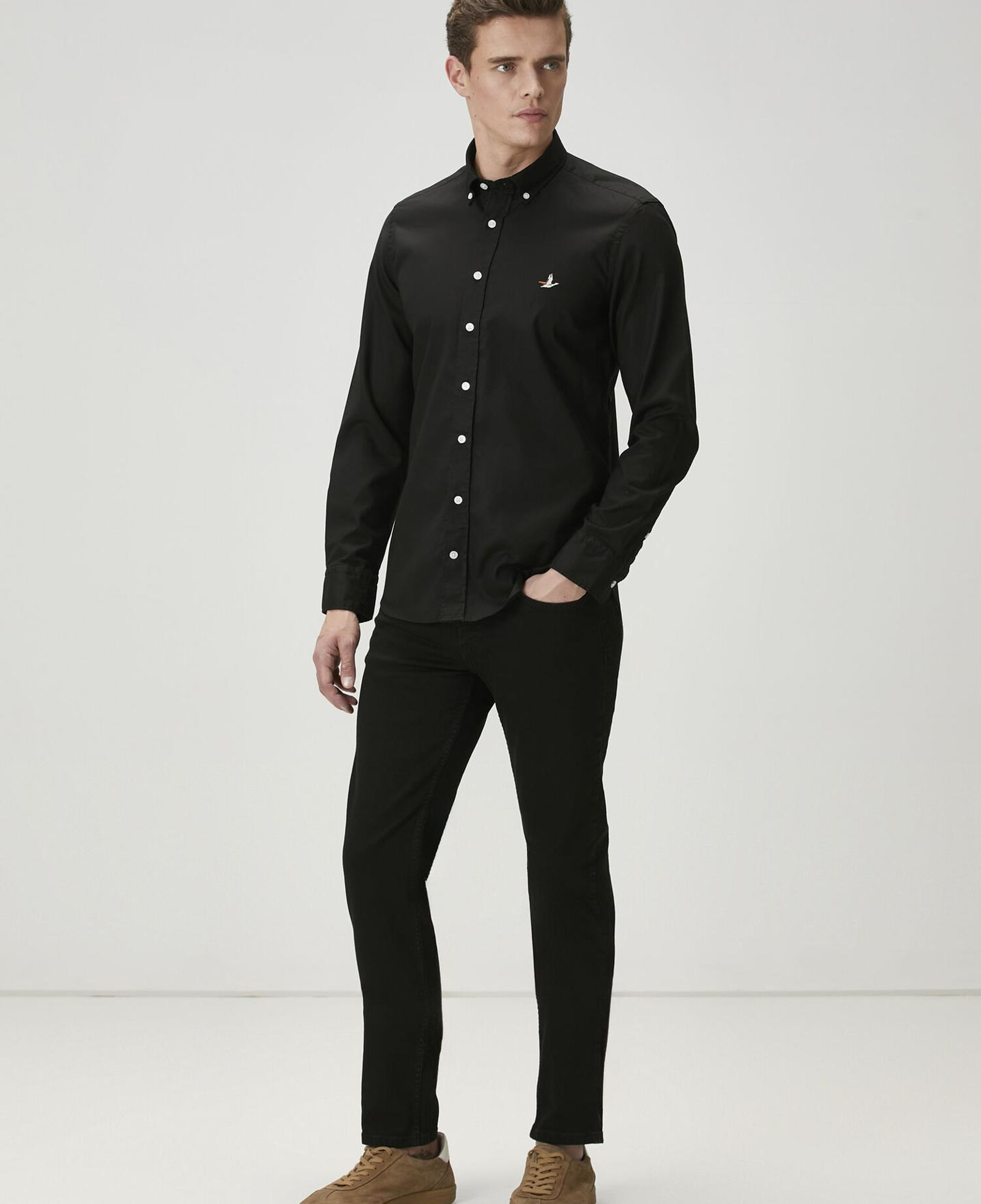 Beymen Club Erkek Slim Fit Siyah Oxford Gömlek