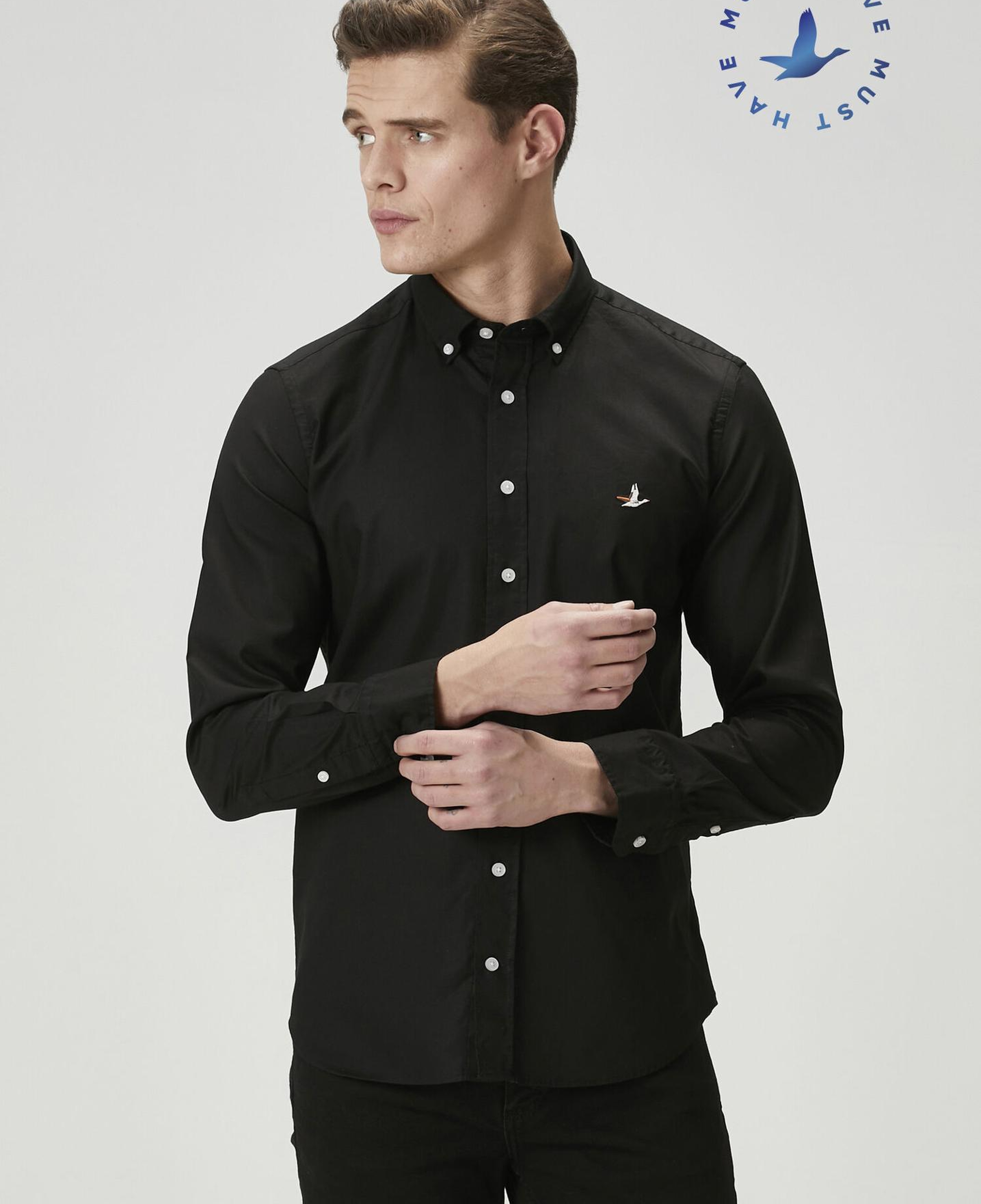 Beymen Club Erkek Slim Fit Siyah Oxford Gömlek