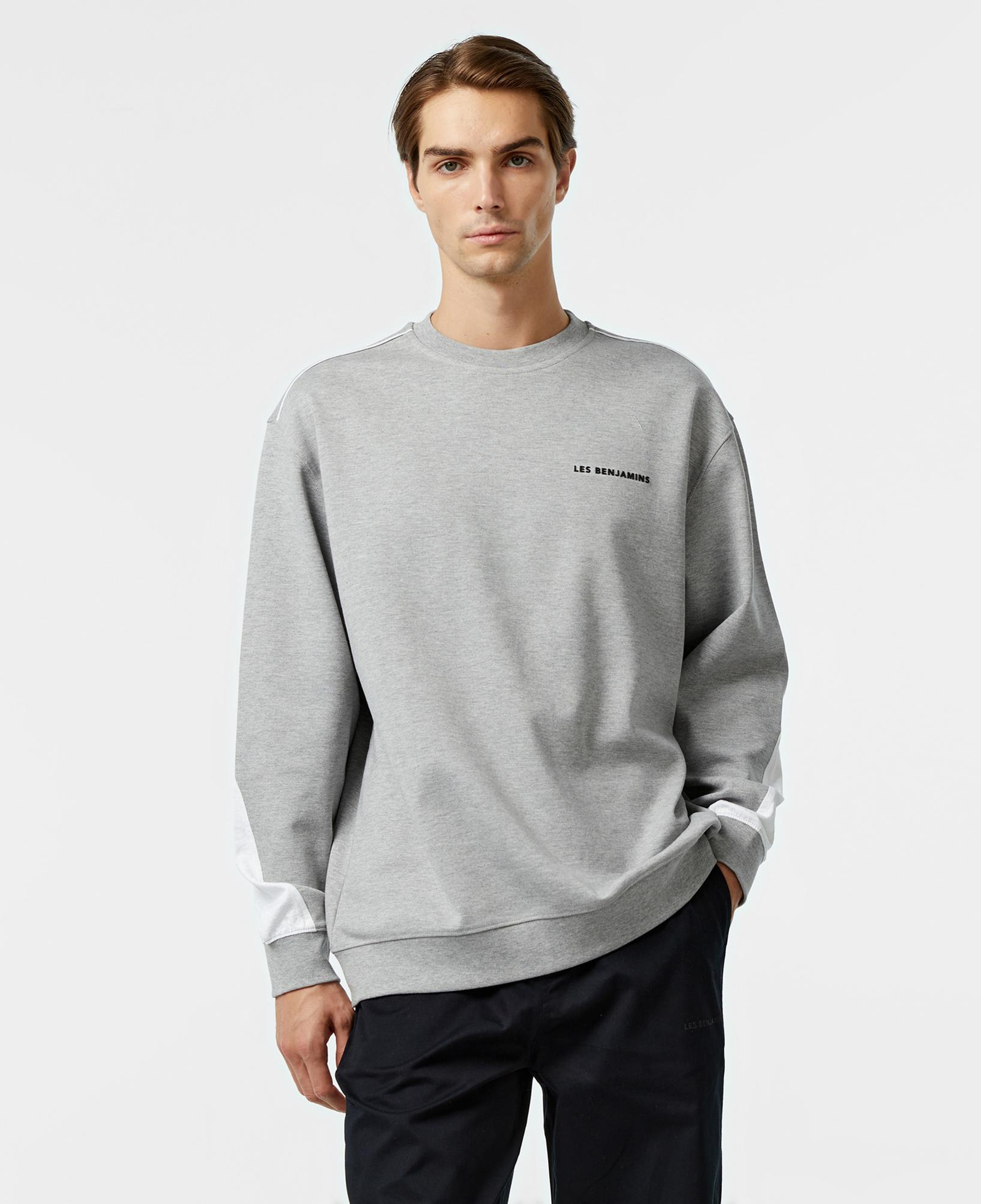 Les Benjamins 402 Erkek Gri Sweatshirt