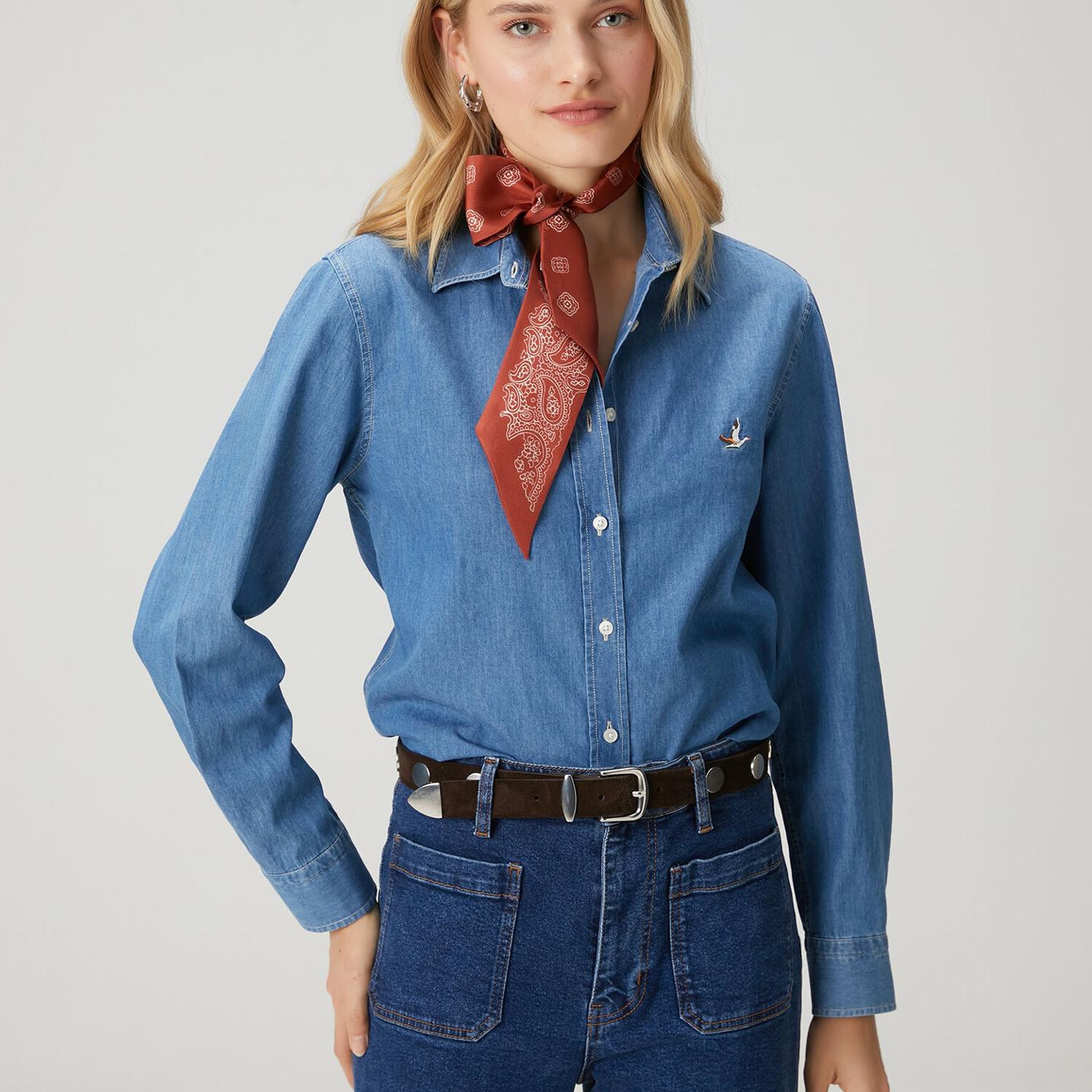 Beymen Club Kadın Mavi Basic Denim Gömlek