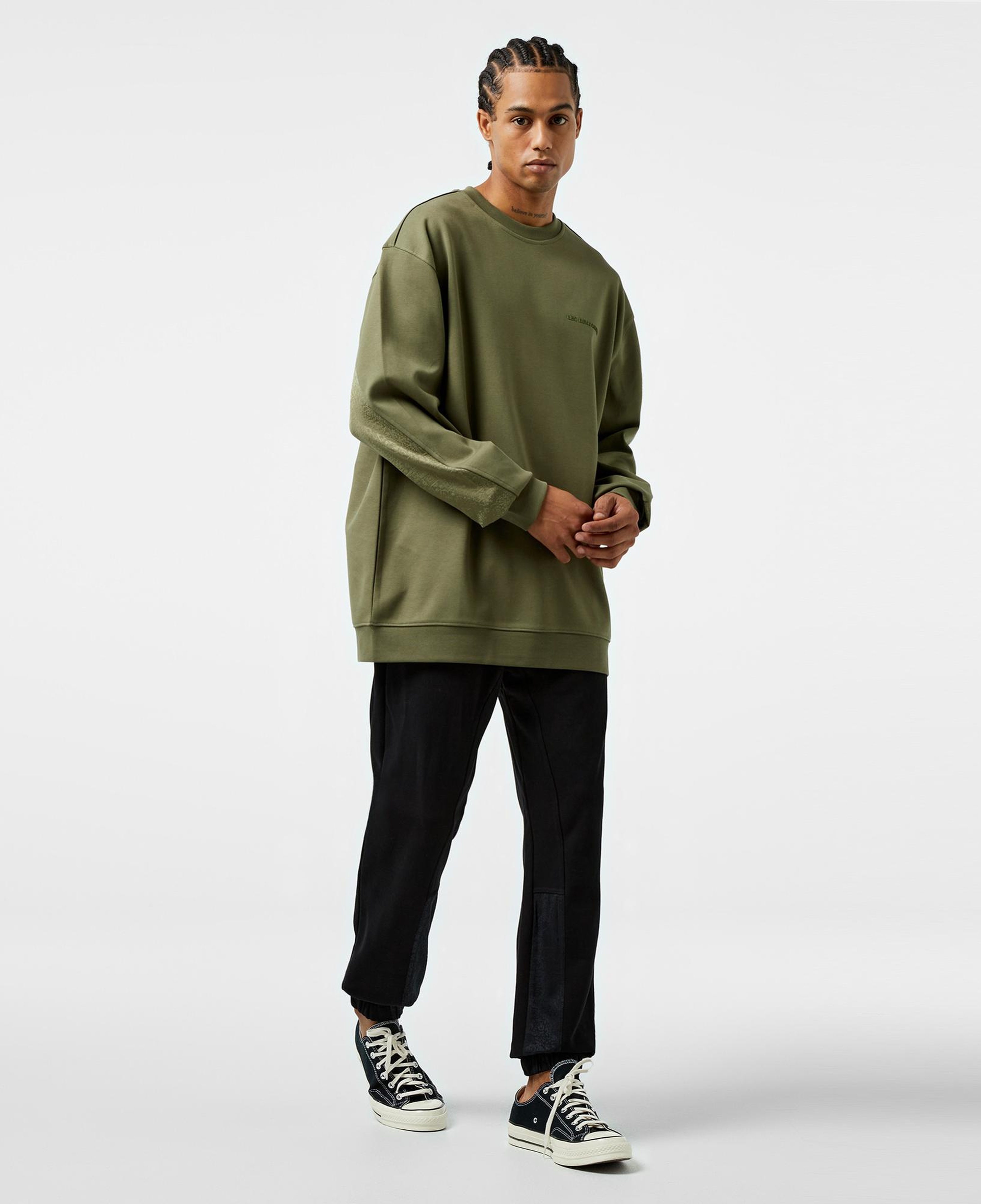 Les Benjamins 405 Erkek Haki Sweatshirt