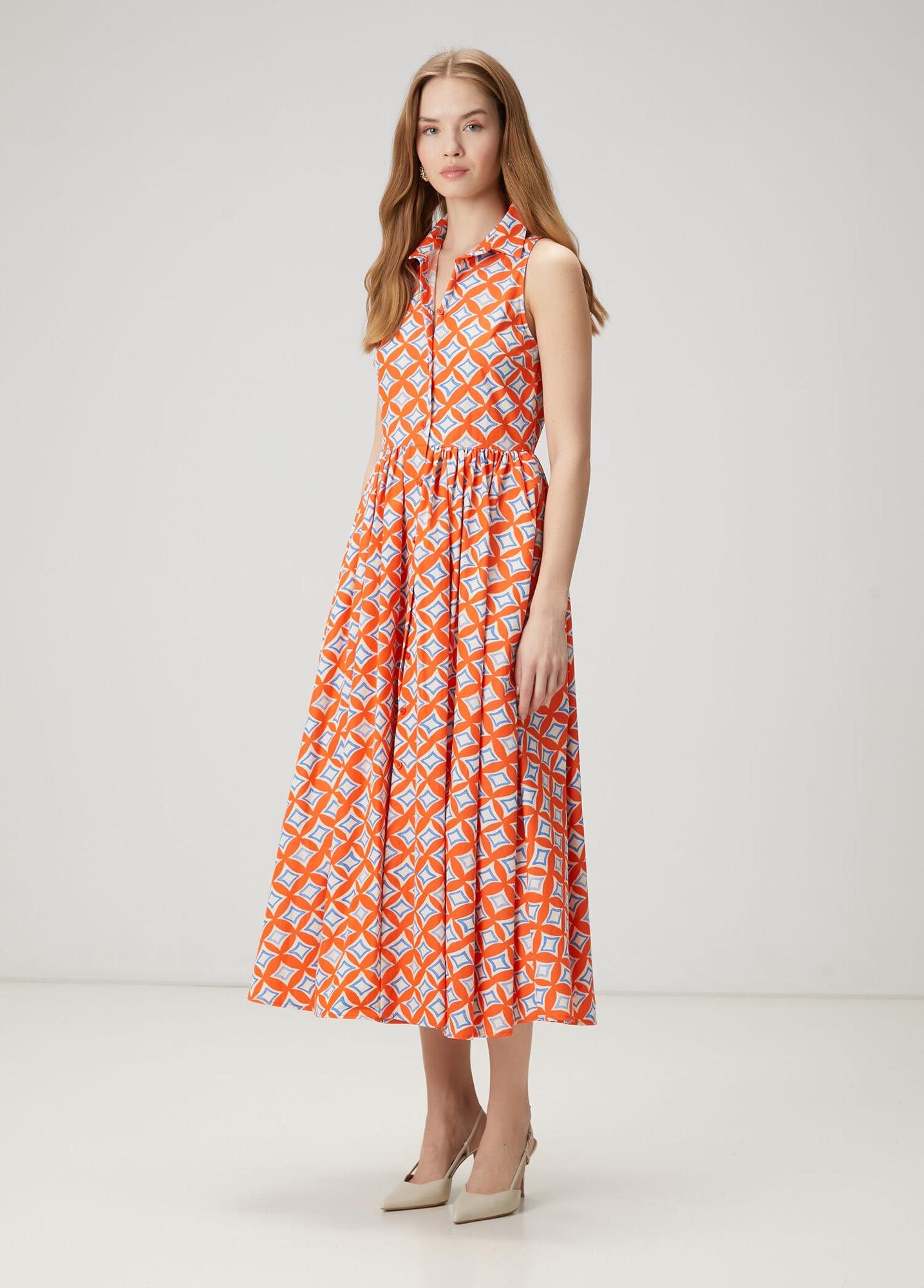 Beymen Club Kadın Mercan Desenli Midi Gömlek Elbise