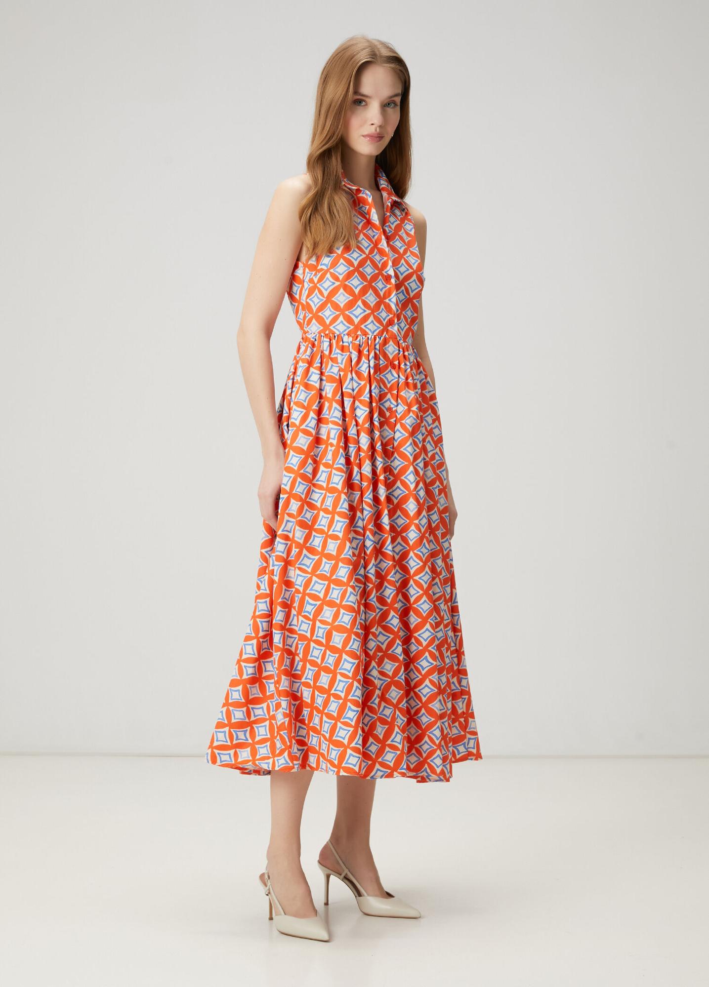 Beymen Club Kadın Mercan Desenli Midi Gömlek Elbise