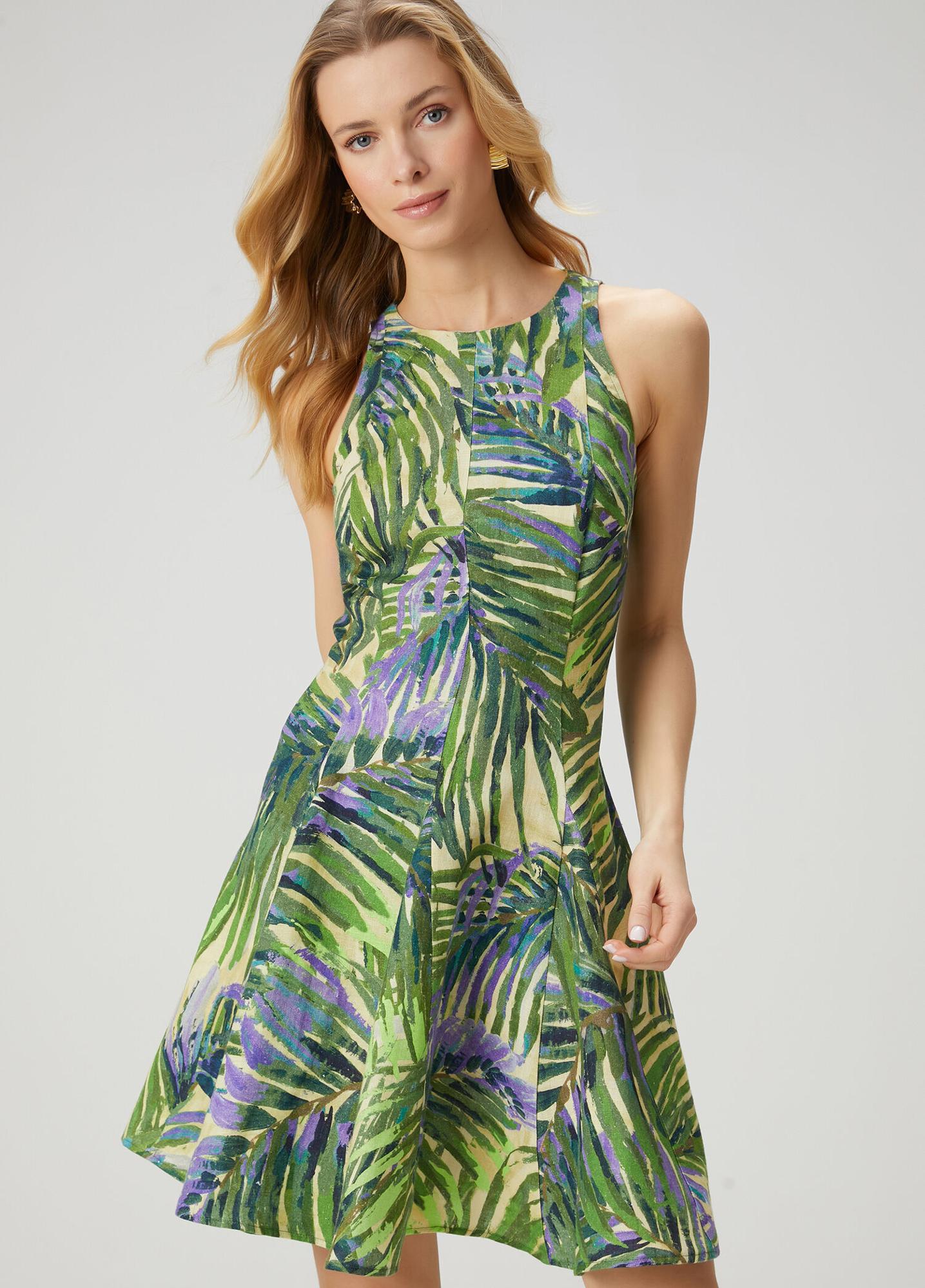 Beymen Club Kadın Yeşil Mini Keten Elbise