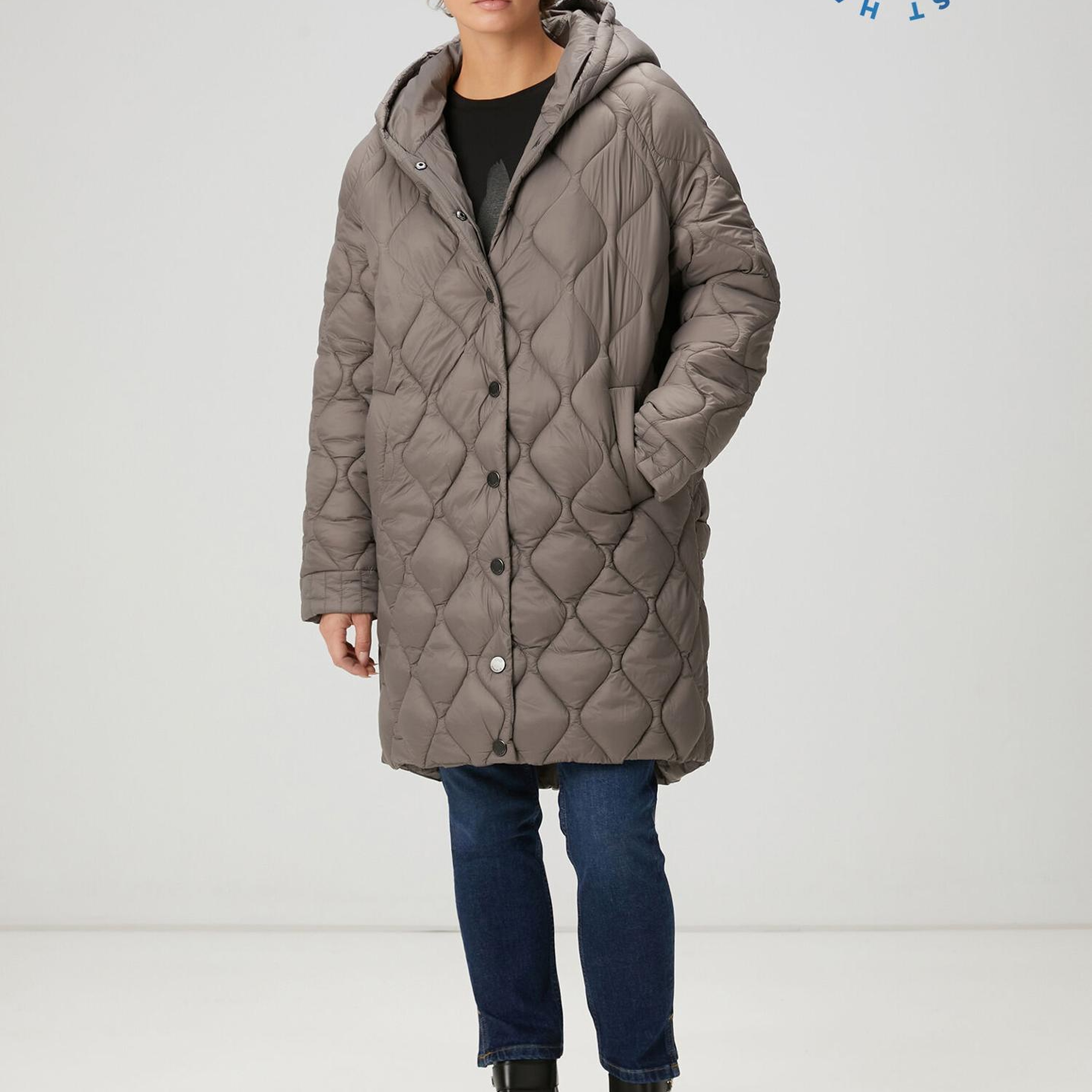 Beymen Club Kadın Gri Kapüşonlu Kaban