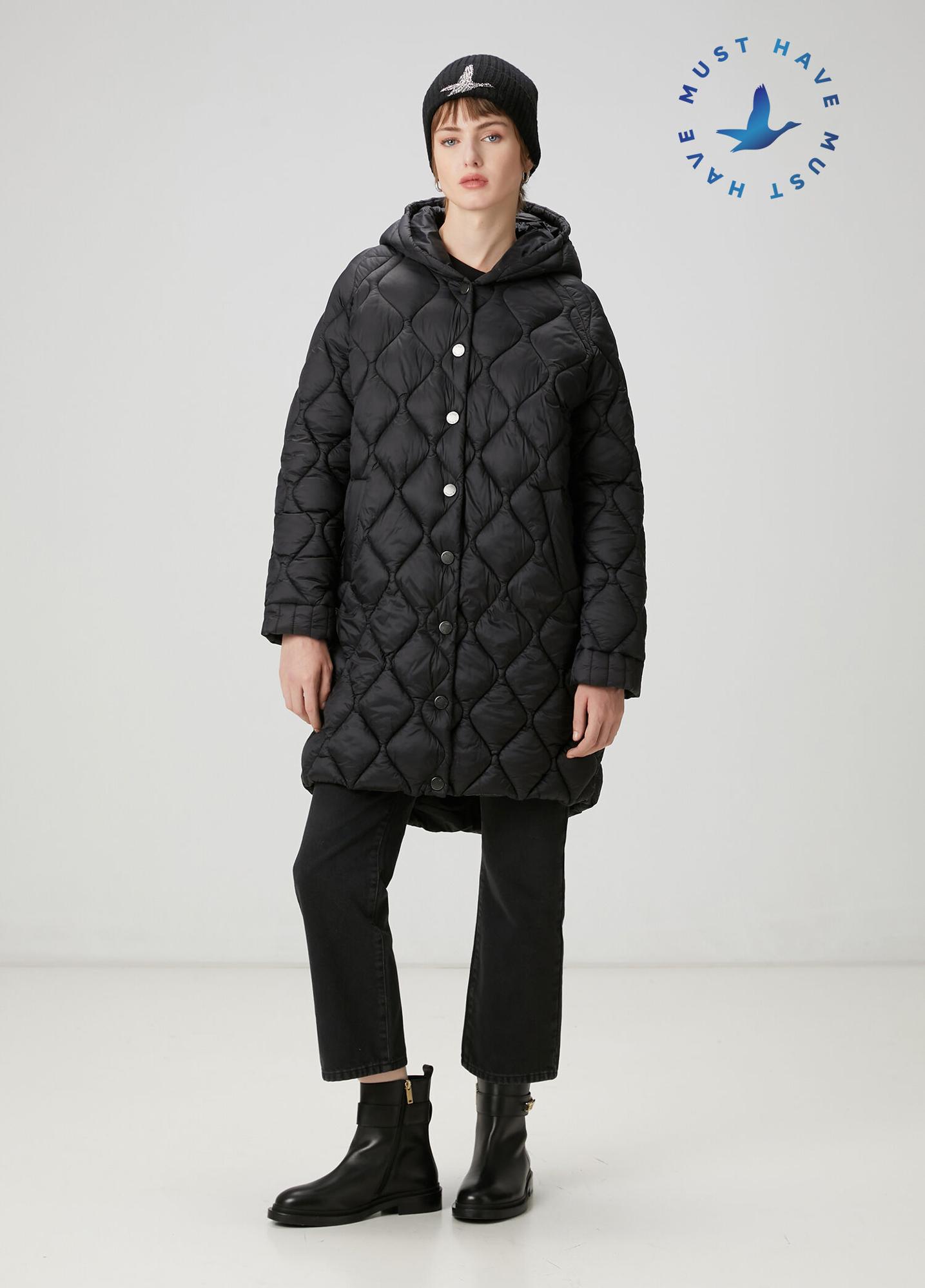 Beymen Club Kadın Siyah Kapüşonlu Kaban