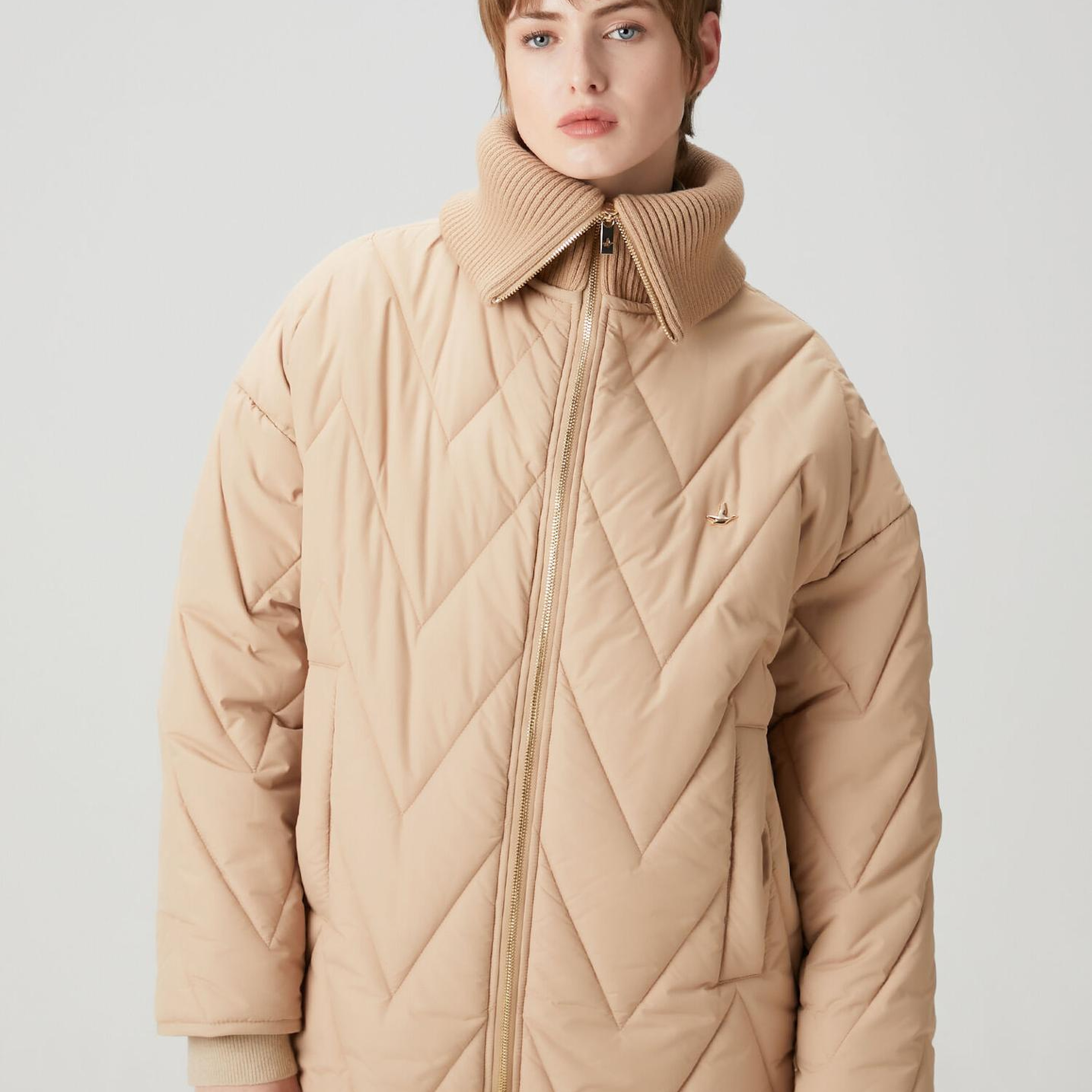 Beymen Club Kadın Camel Zikzak Kapitoneli Mont