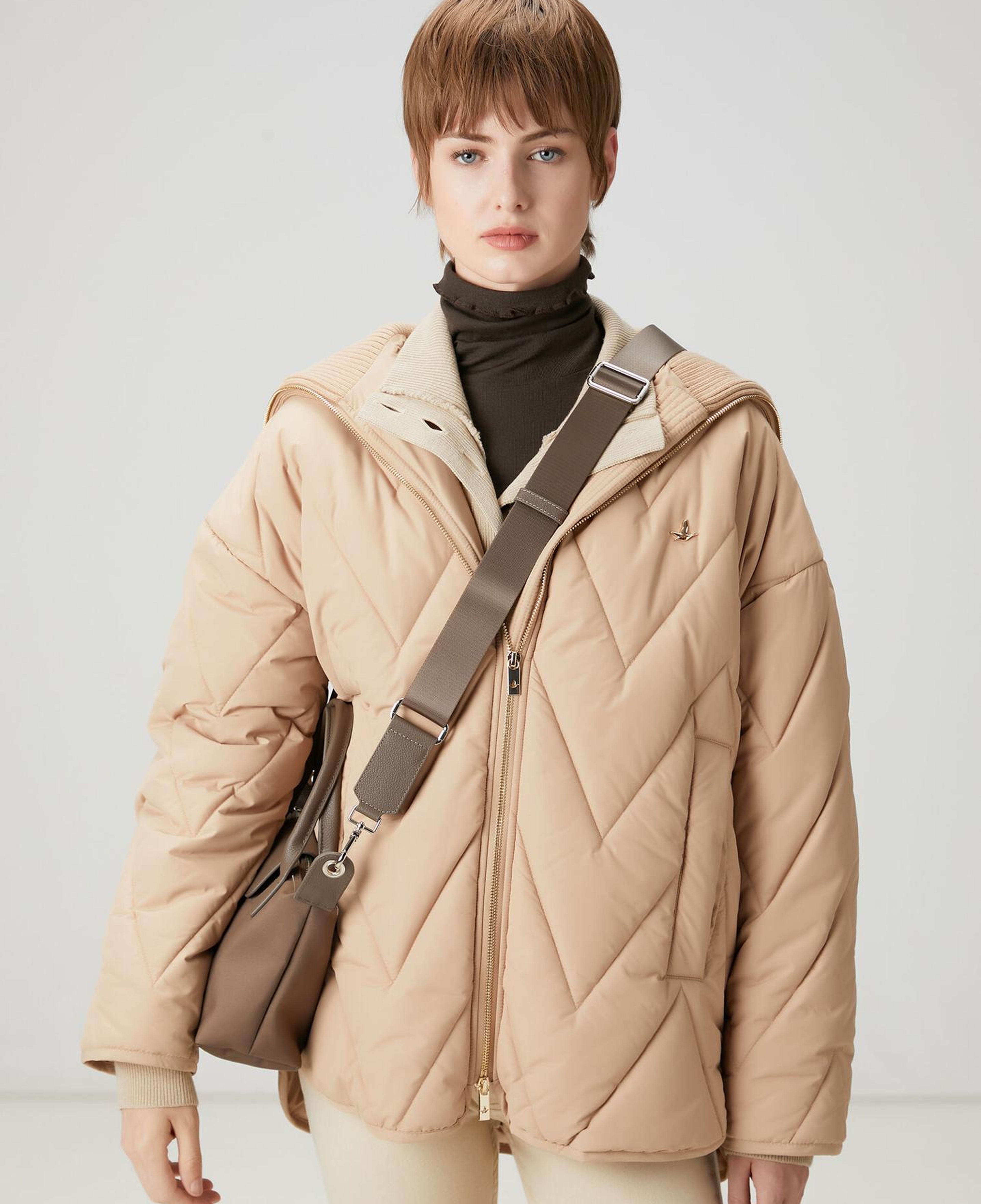 Beymen Club Kadın Camel Zikzak Kapitoneli Mont