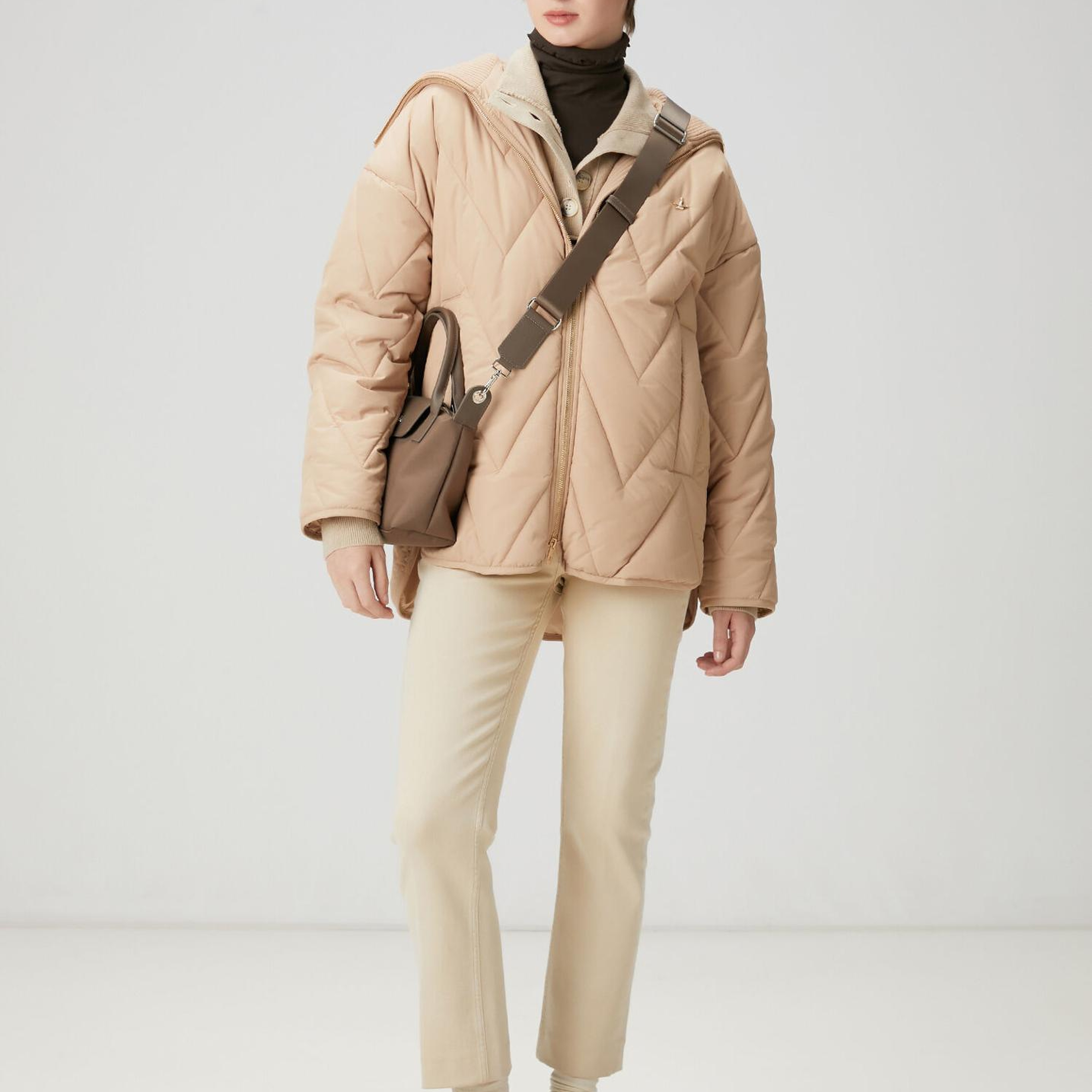 Beymen Club Kadın Camel Zikzak Kapitoneli Mont