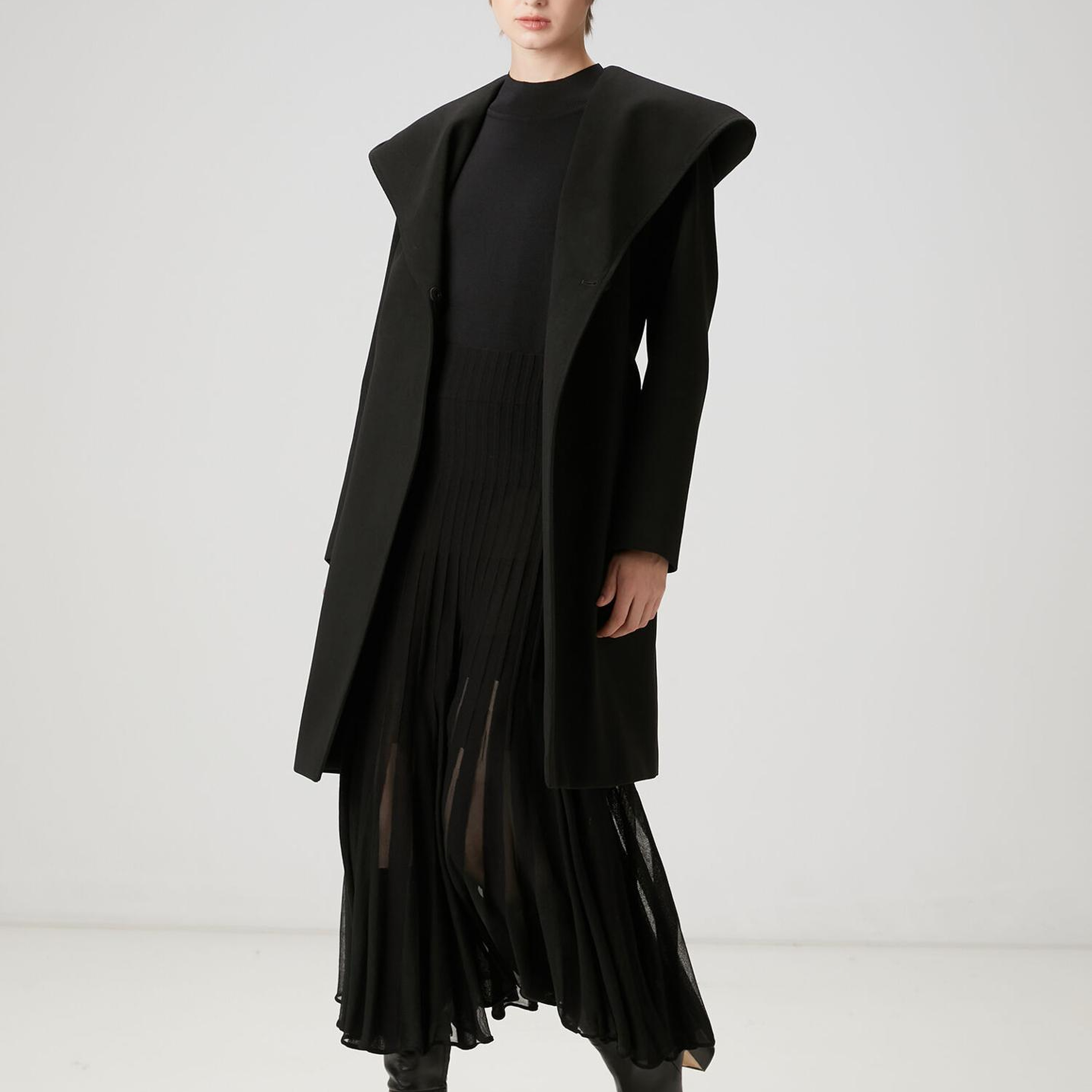 Beymen Club Kadın Siyah Kapüşonlu Palto