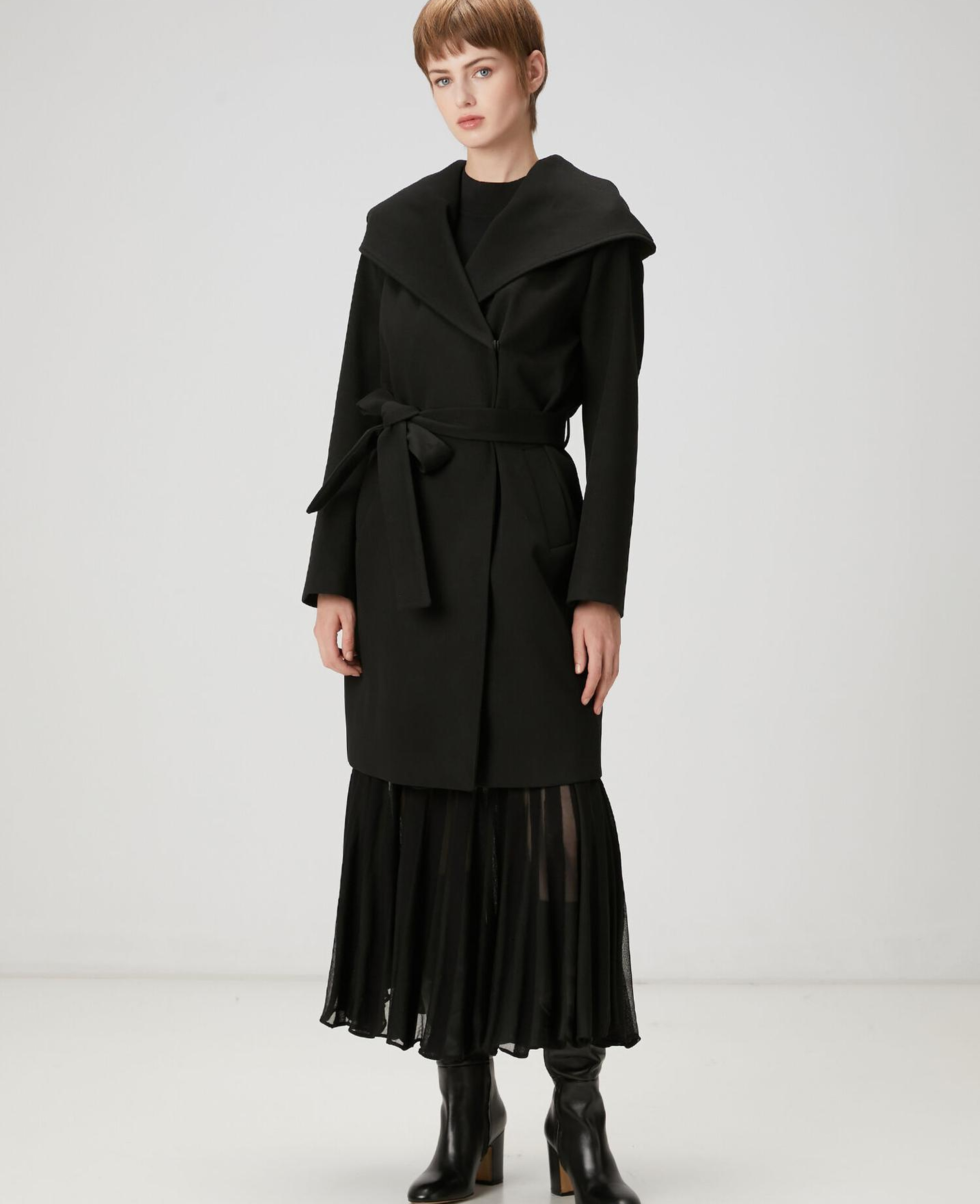 Beymen Club Kadın Siyah Kapüşonlu Palto