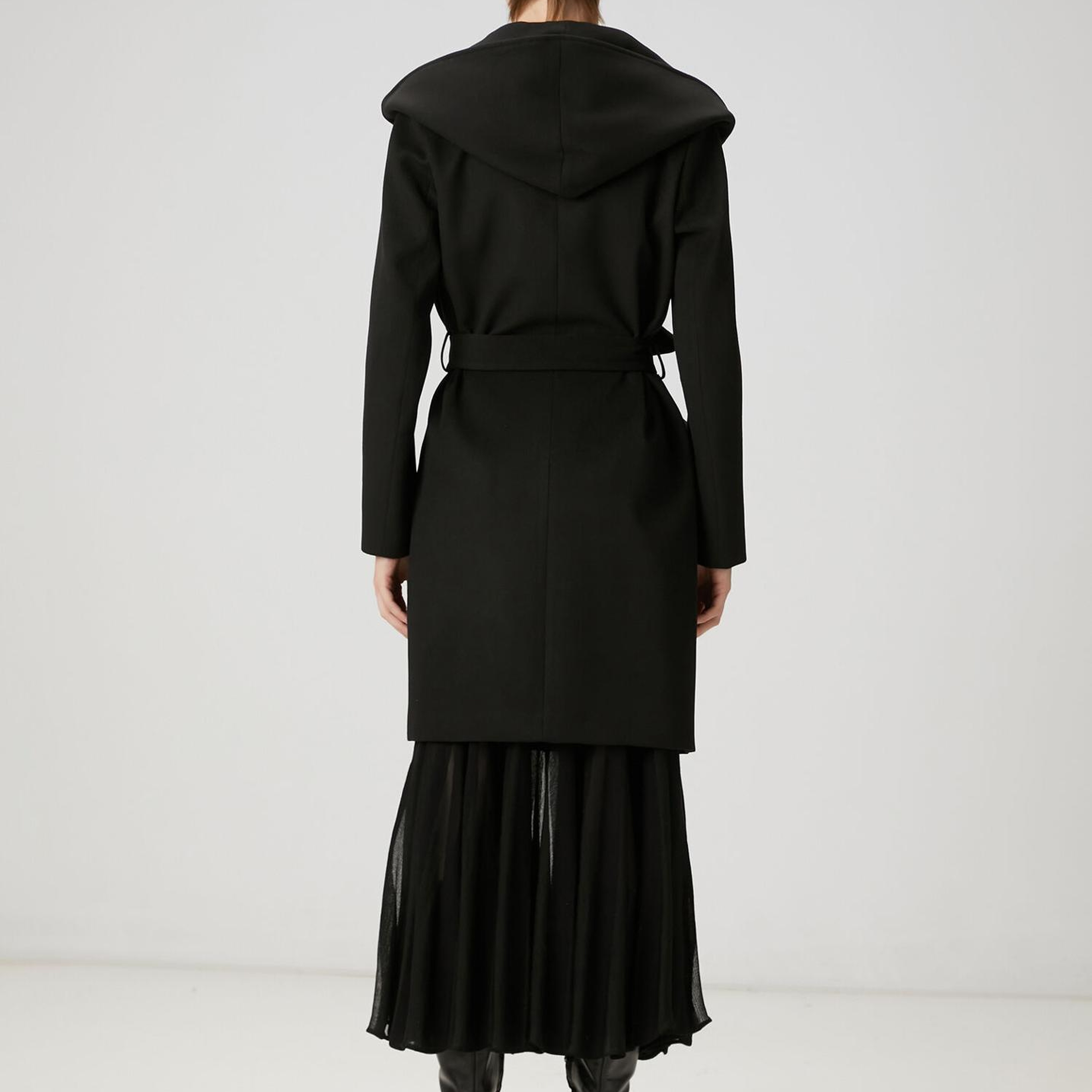 Beymen Club Kadın Siyah Kapüşonlu Palto