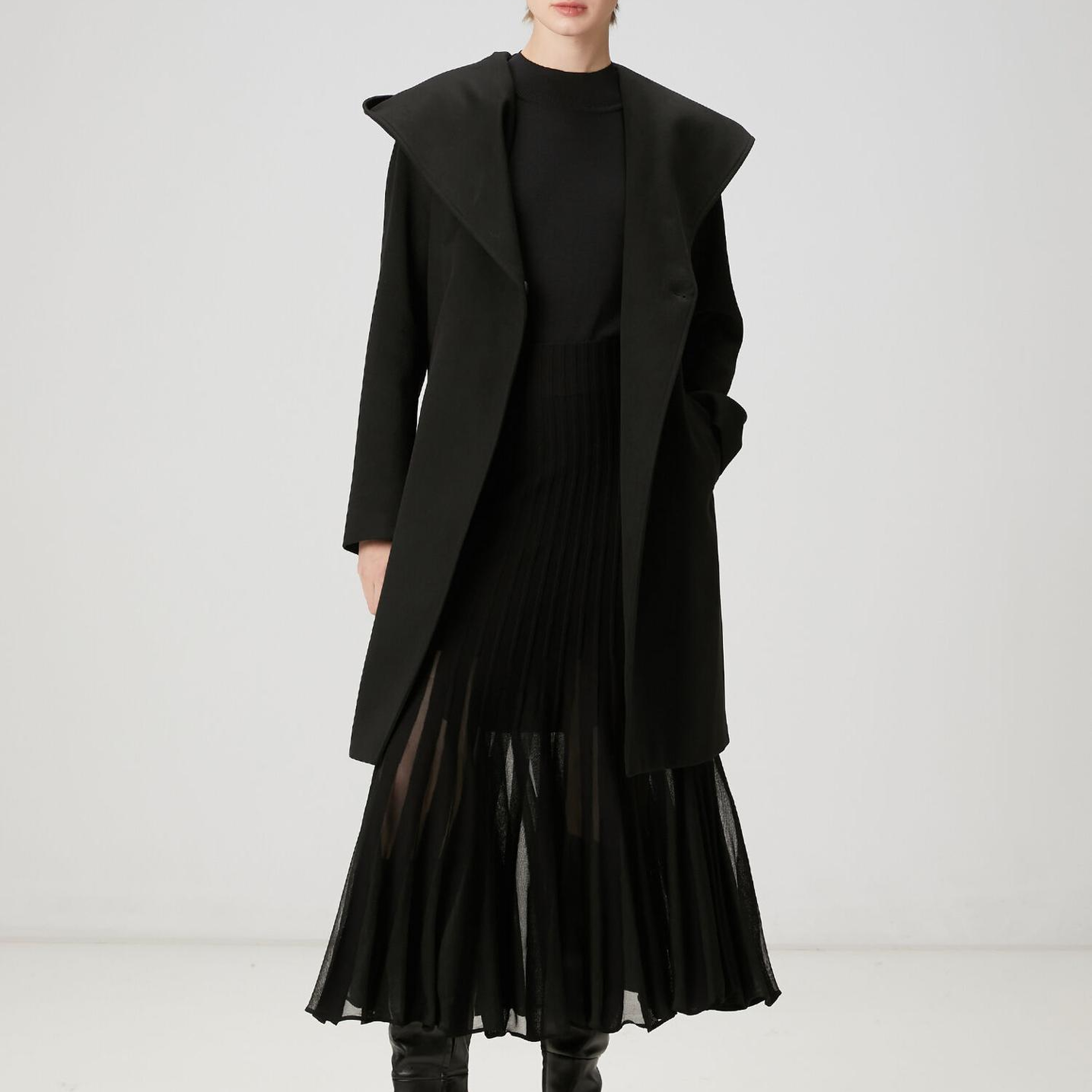 Beymen Club Kadın Siyah Kapüşonlu Palto