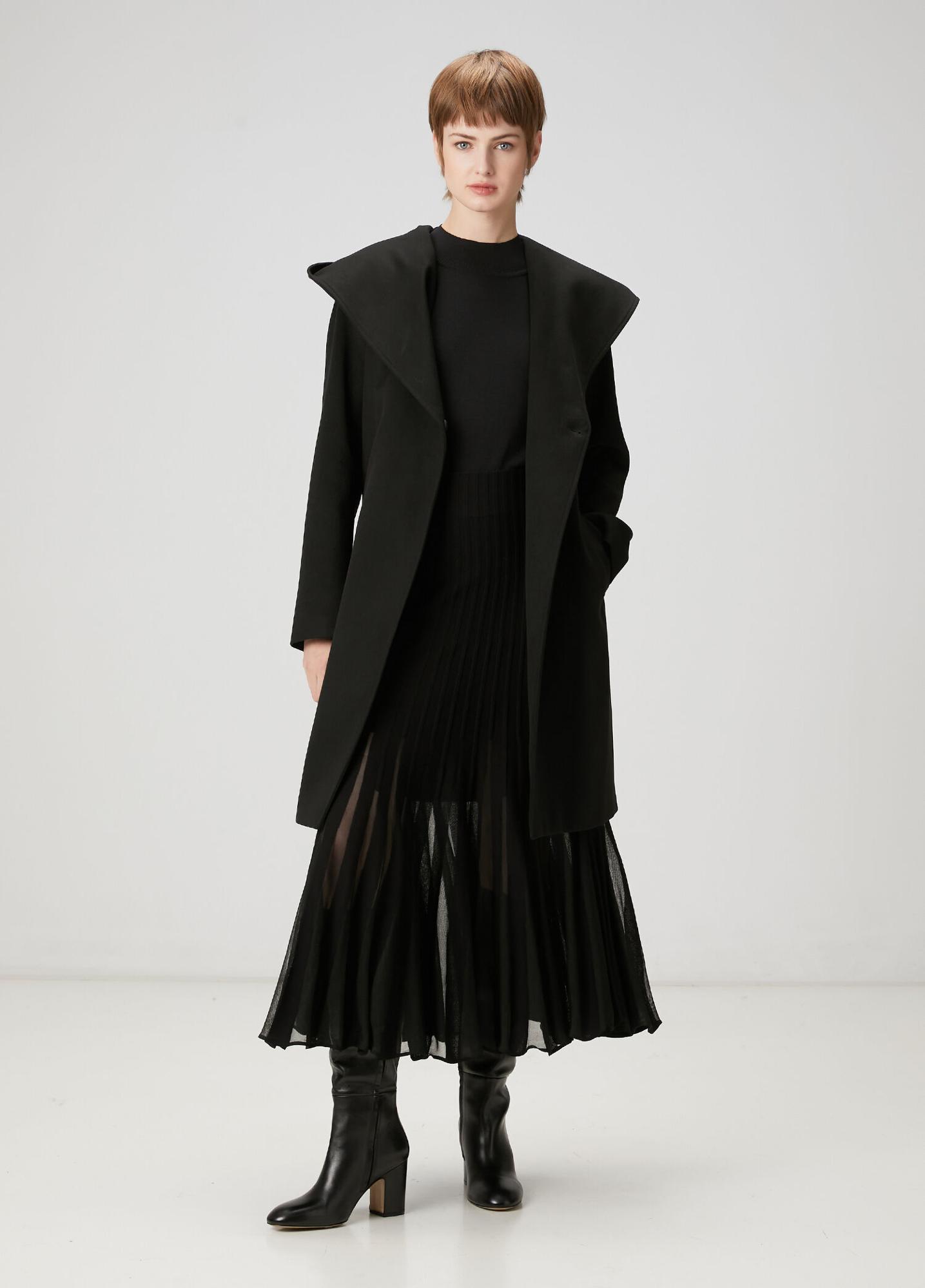 Beymen Club Kadın Siyah Kapüşonlu Palto