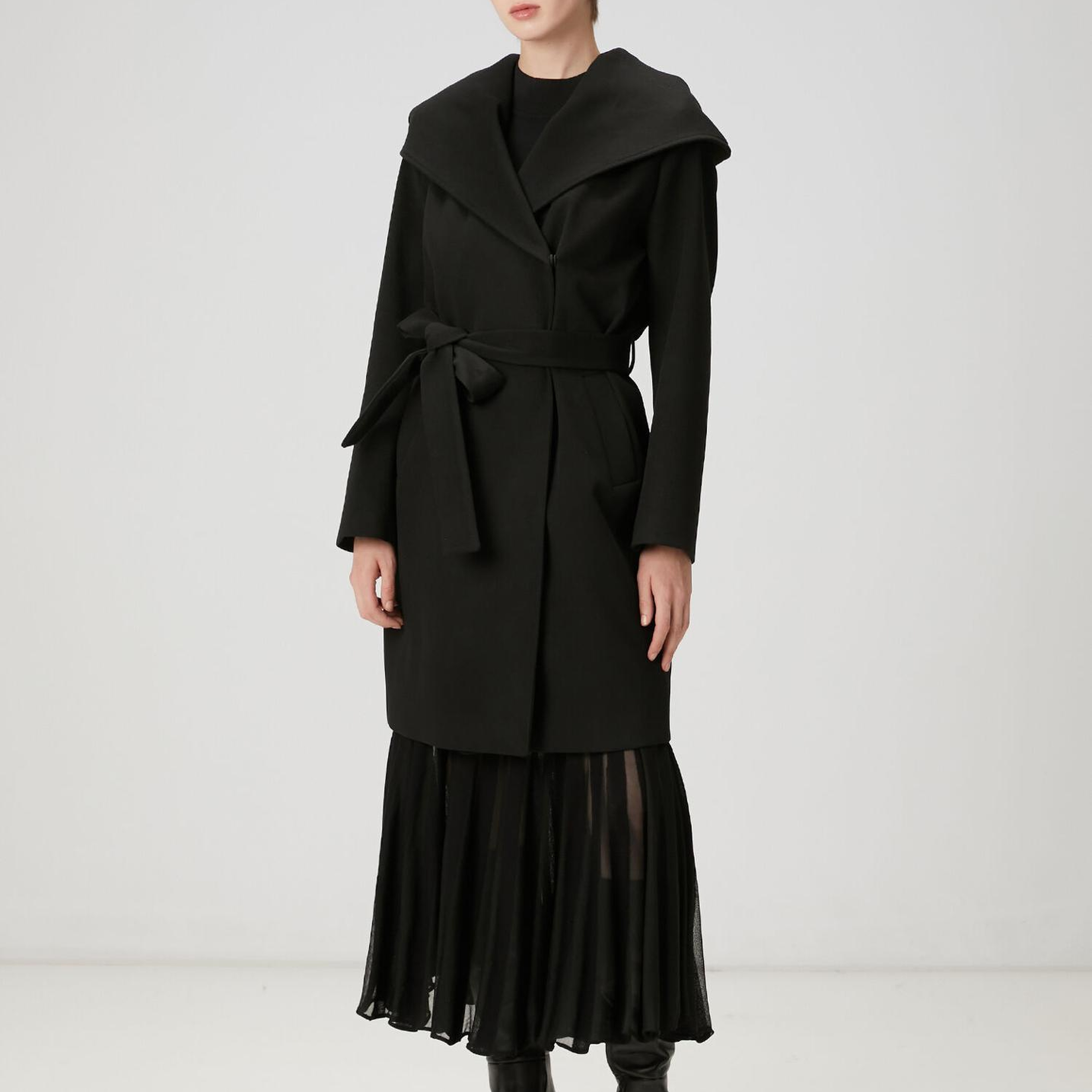 Beymen Club Kadın Siyah Kapüşonlu Palto