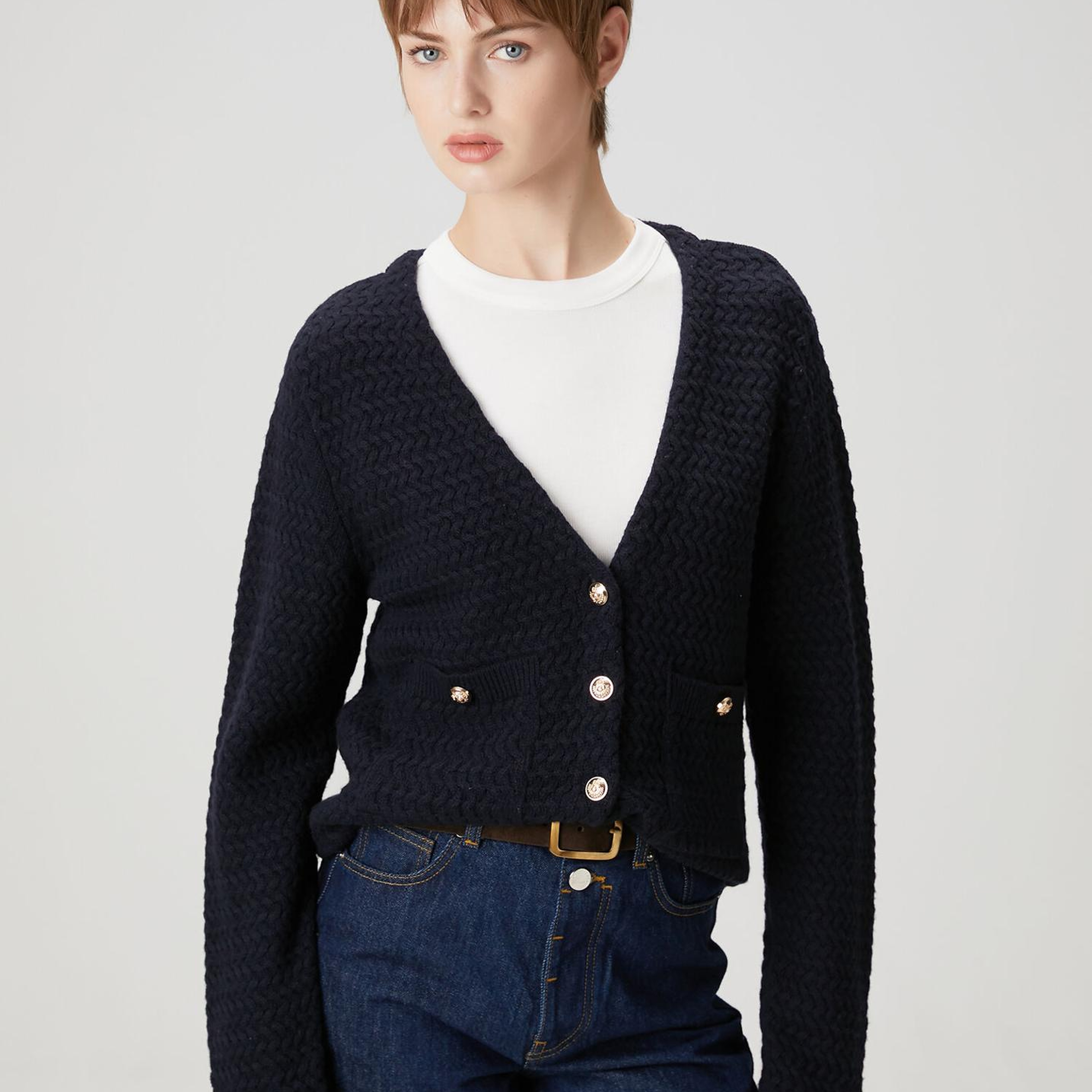 Beymen Club Kadın Lacivert Yün Triko Ceket