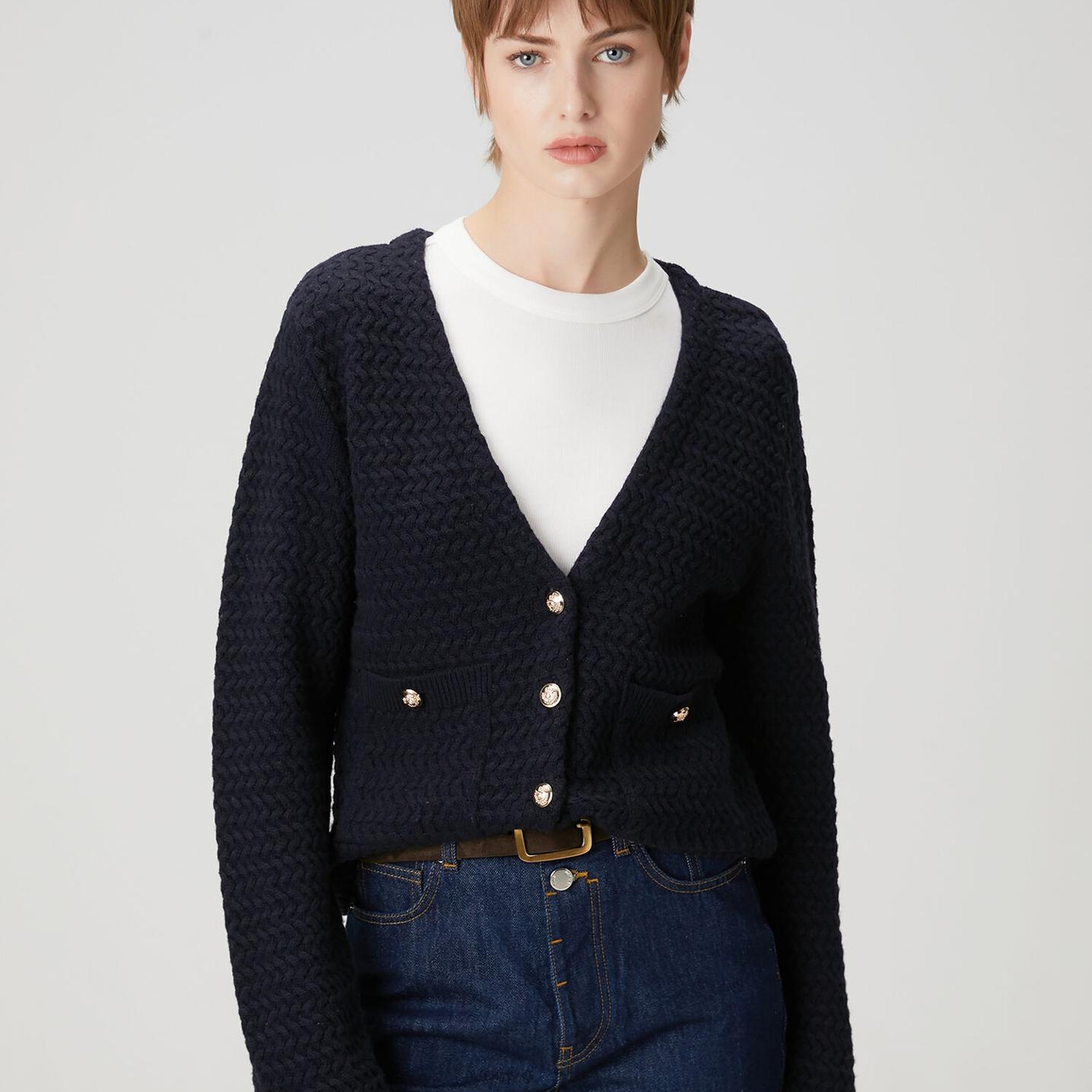 Beymen Club Kadın Lacivert Yün Triko Ceket