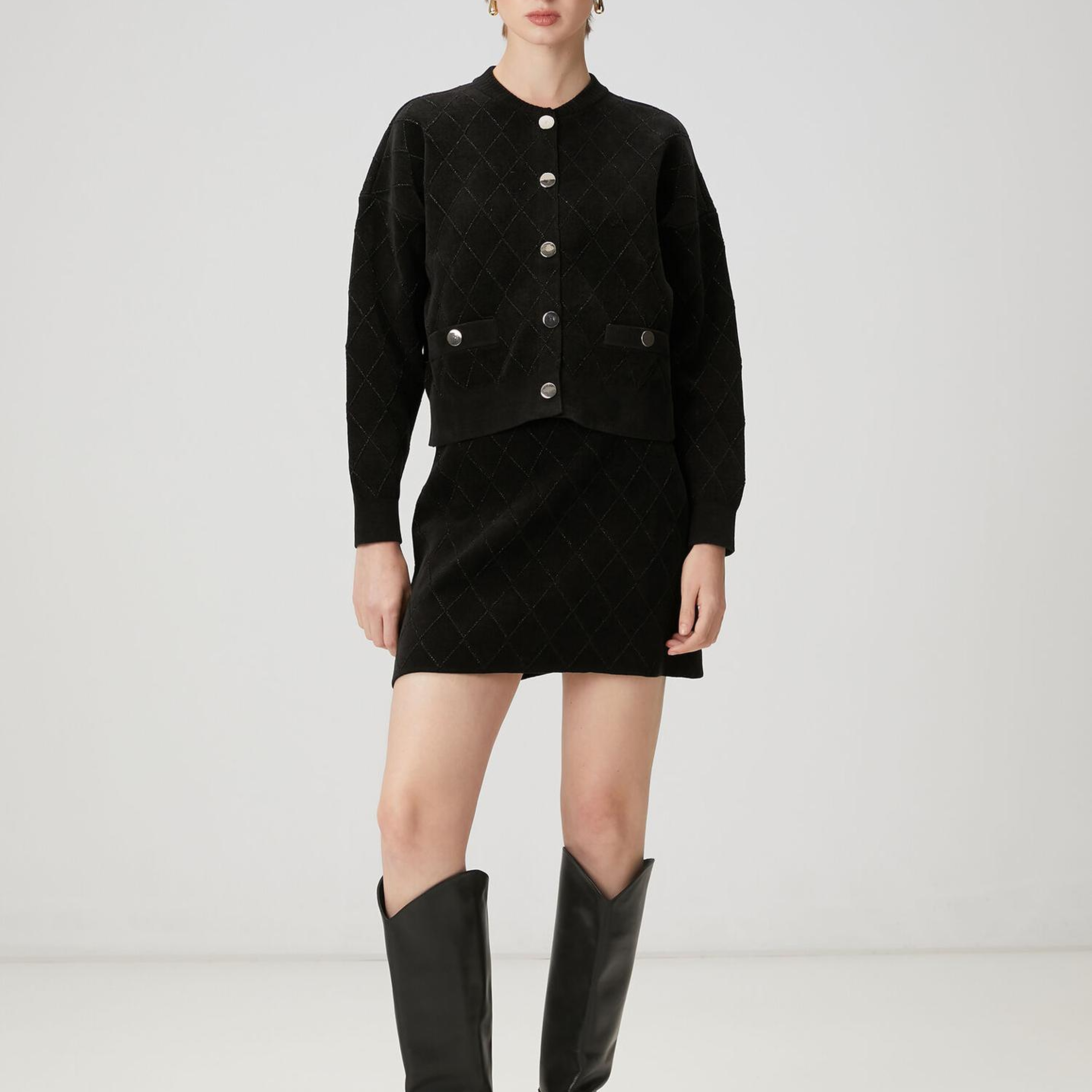 Beymen Club Kadın Siyah Mini Triko Etek