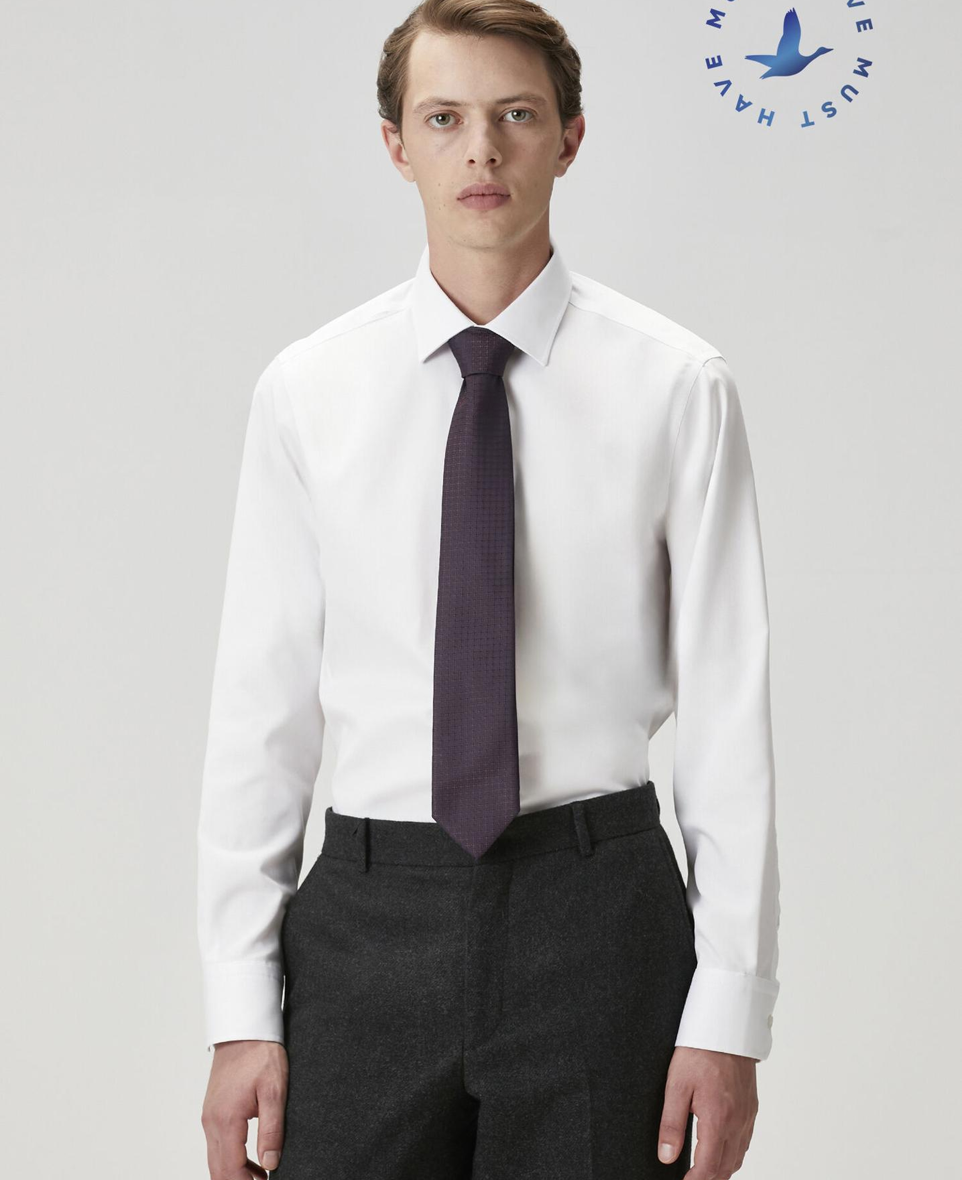 Beymen Club Erkek Comfort Fit Beyaz Armürlü Non-iron Gömlek