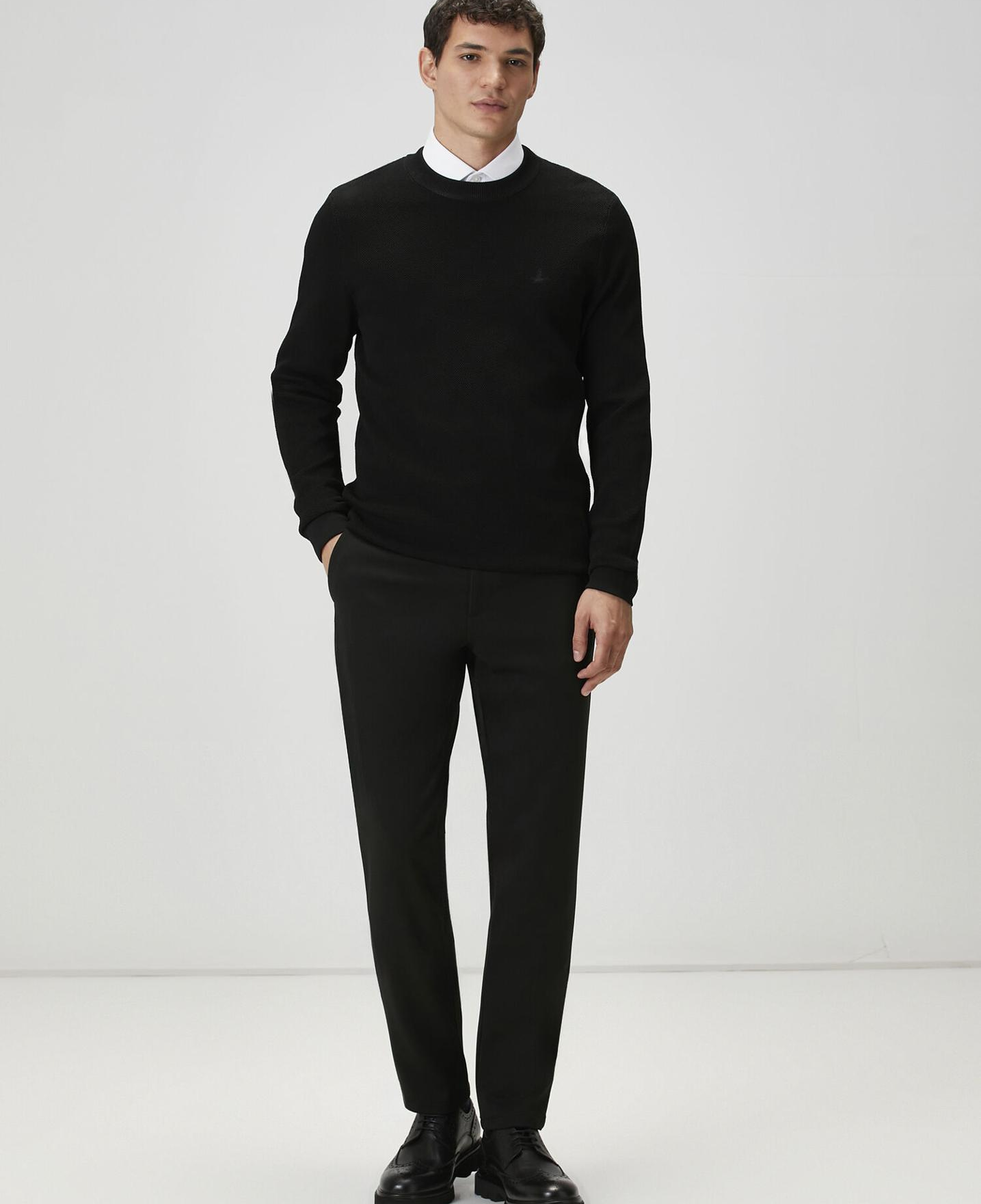 Beymen Club Erkek Slim Fit Beyaz Armürlü Non-iron Gömlek