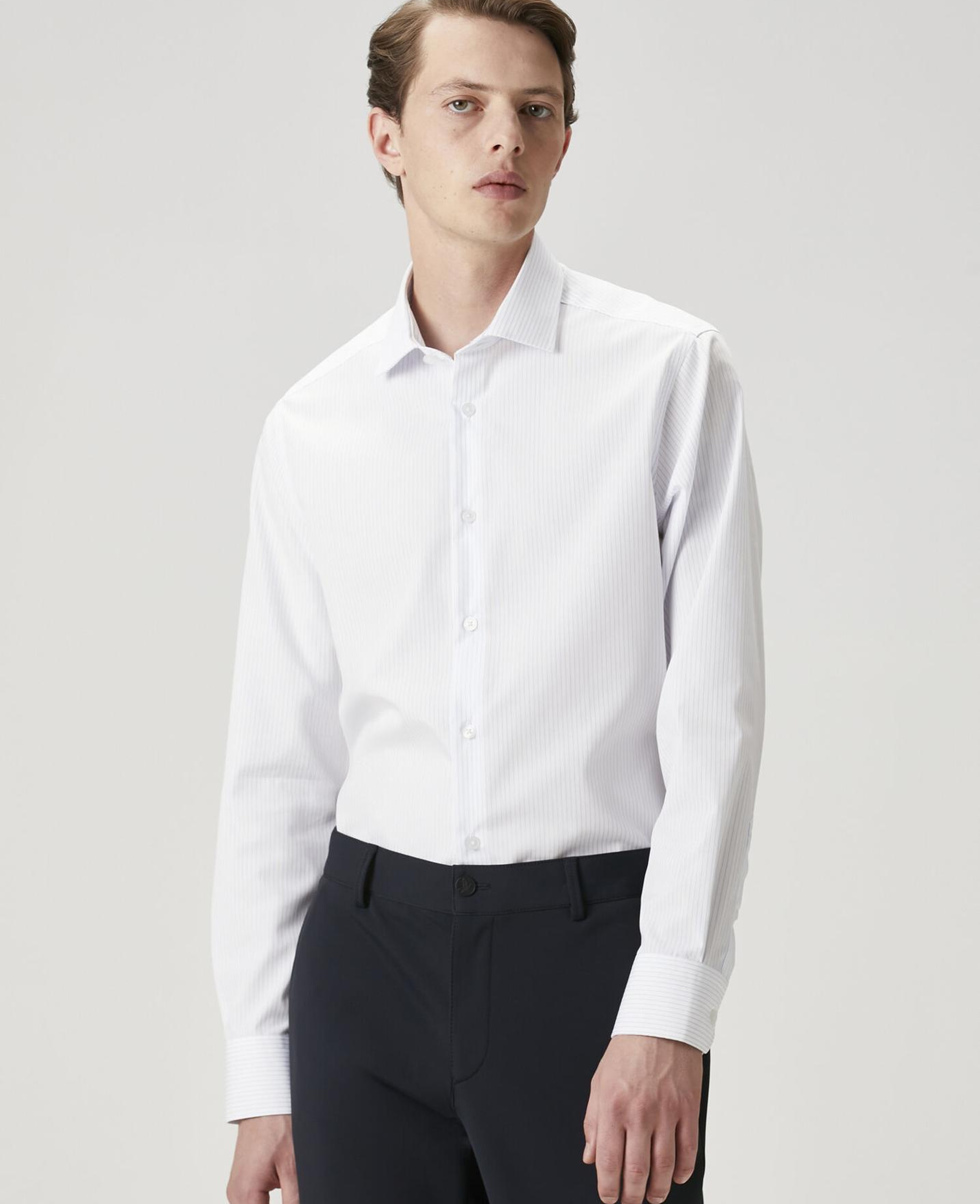 Beymen Club Erkek Comfort Fit Non Iron Mavi Beyaz Çizgili Gömlek