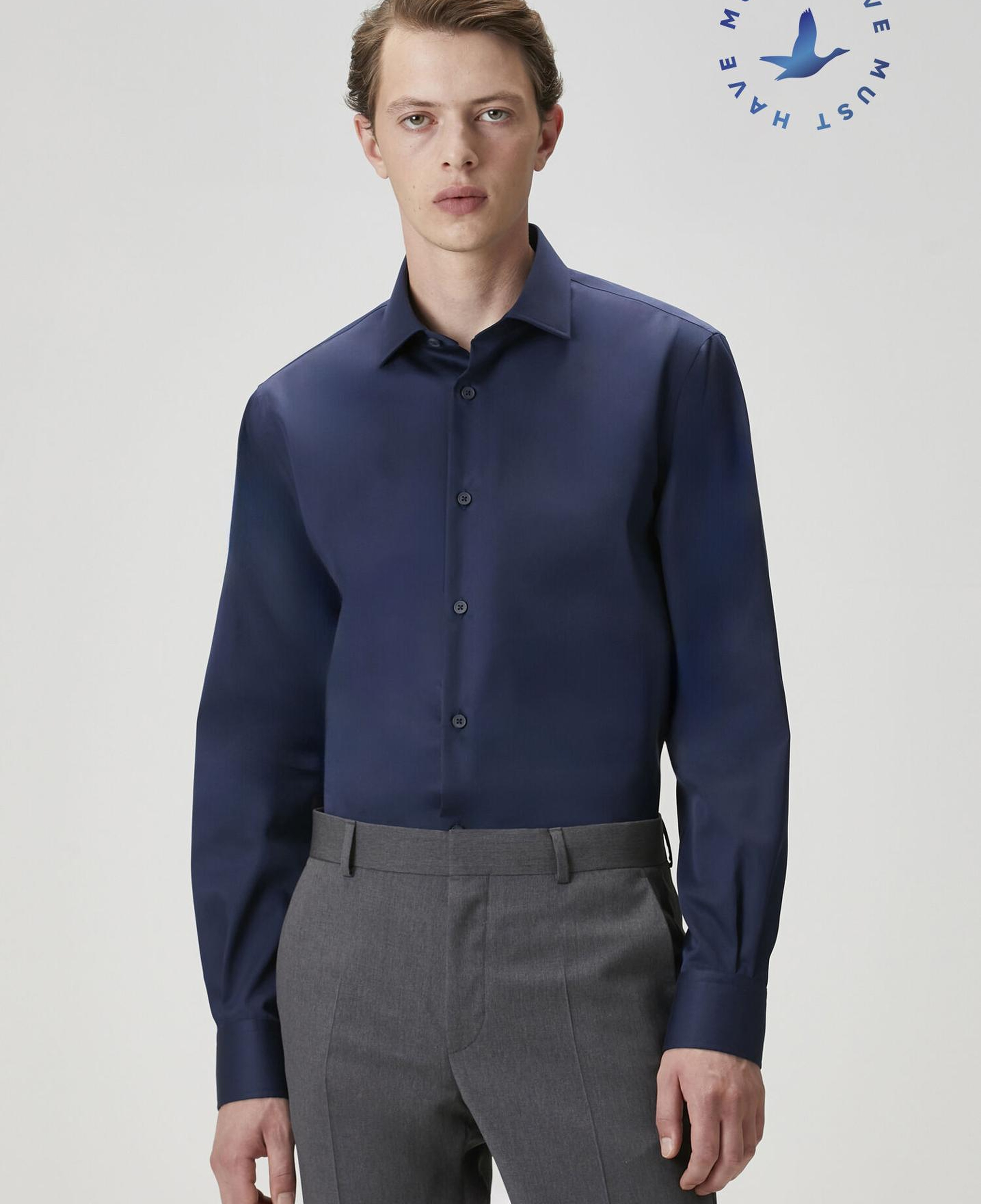 Beymen Club Erkek Custom Fit Lacivert Non-iron Gömlek