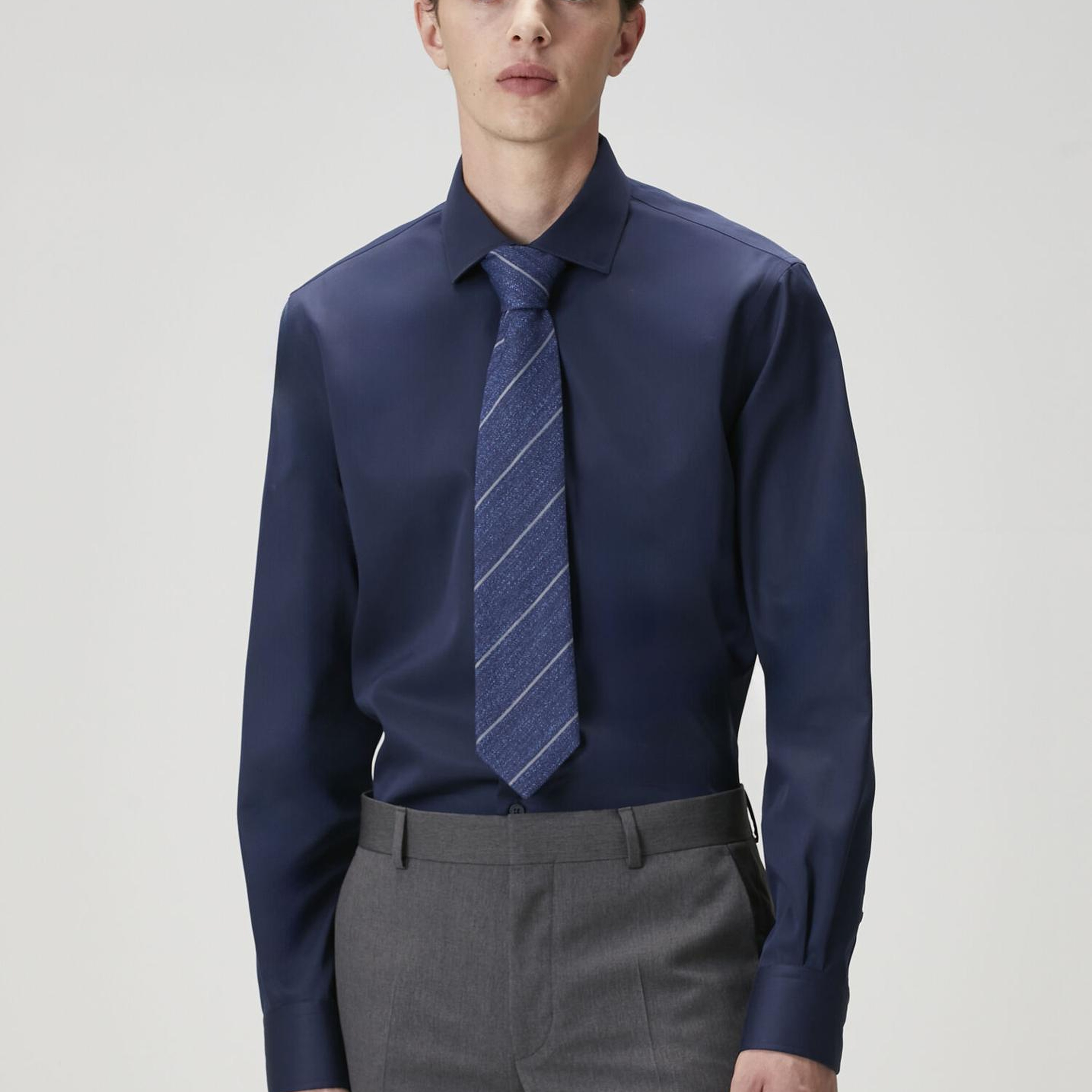 Beymen Club Erkek Custom Fit Lacivert Non-iron Gömlek