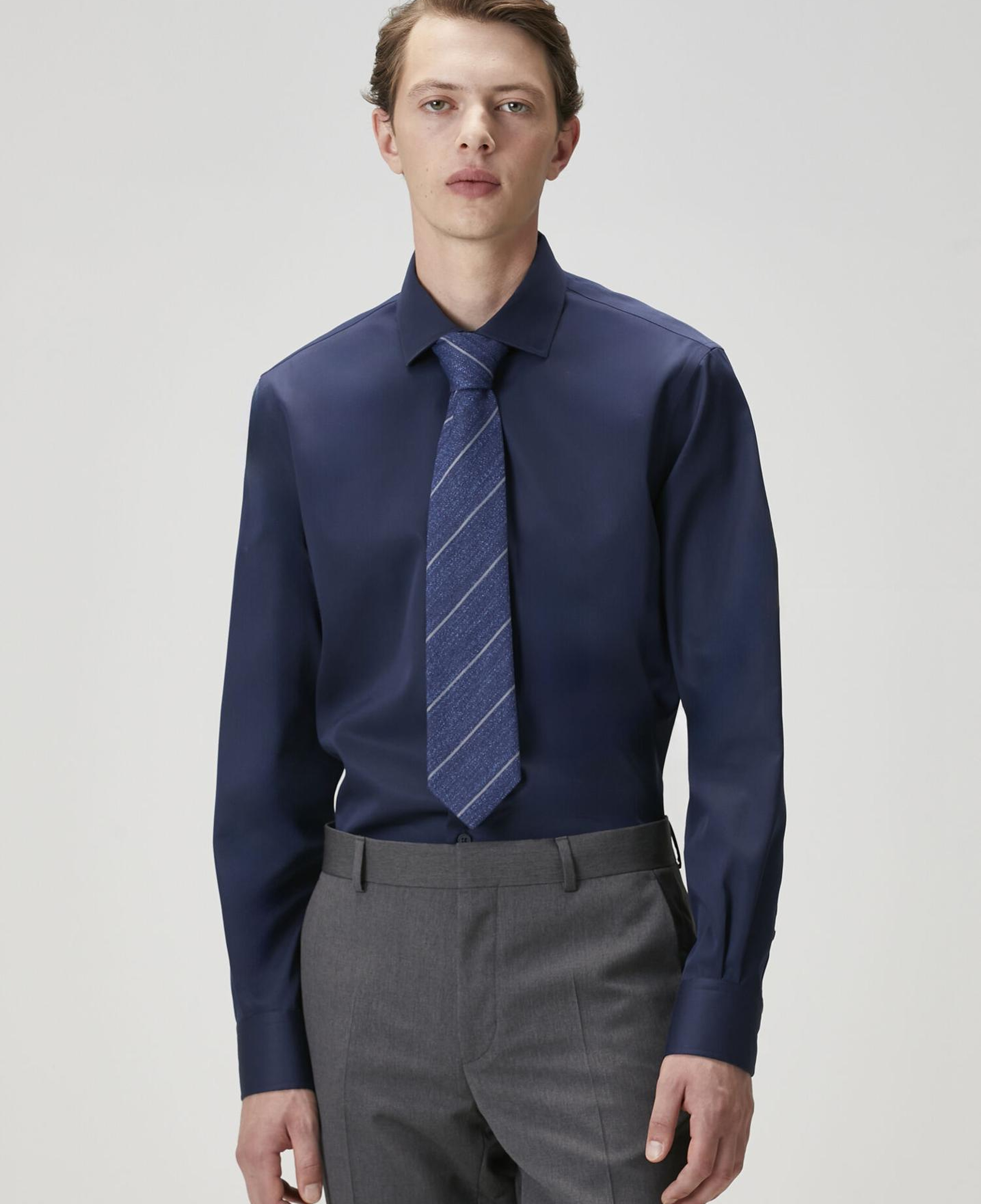 Beymen Club Erkek Custom Fit Lacivert Non-iron Gömlek