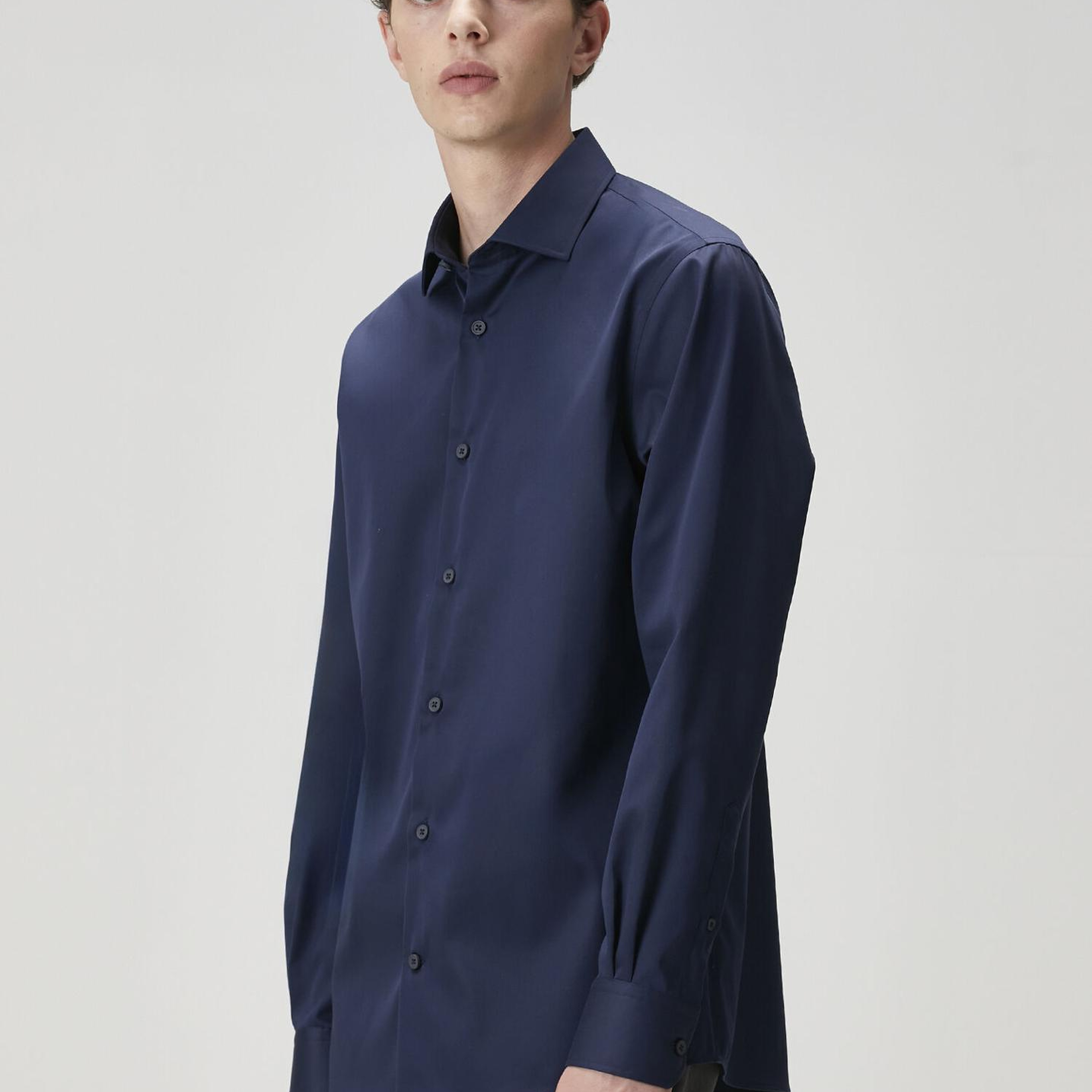 Beymen Club Erkek Custom Fit Lacivert Non-iron Gömlek