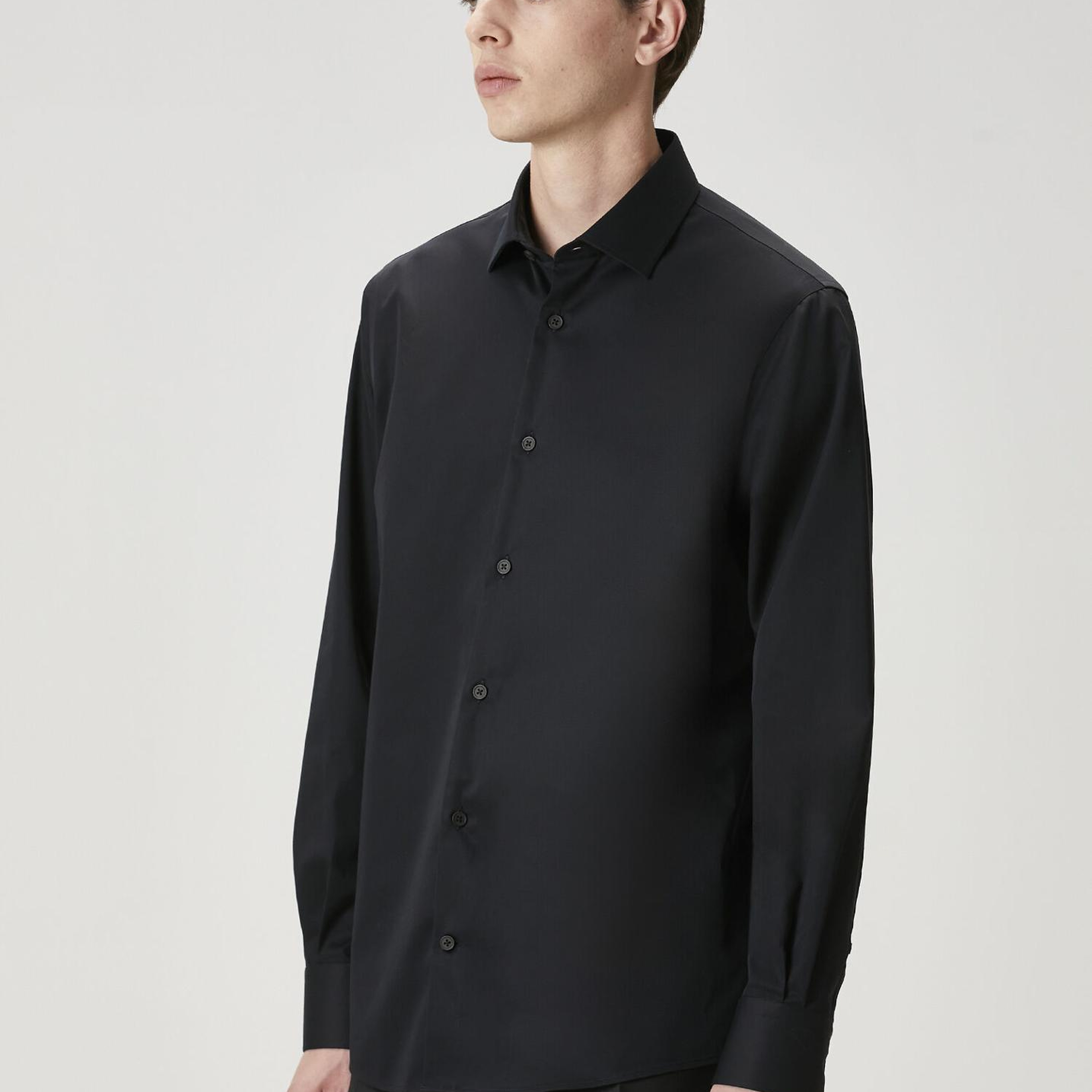Beymen Club Erkek Custom Fit Siyah Non-iron Gömlek