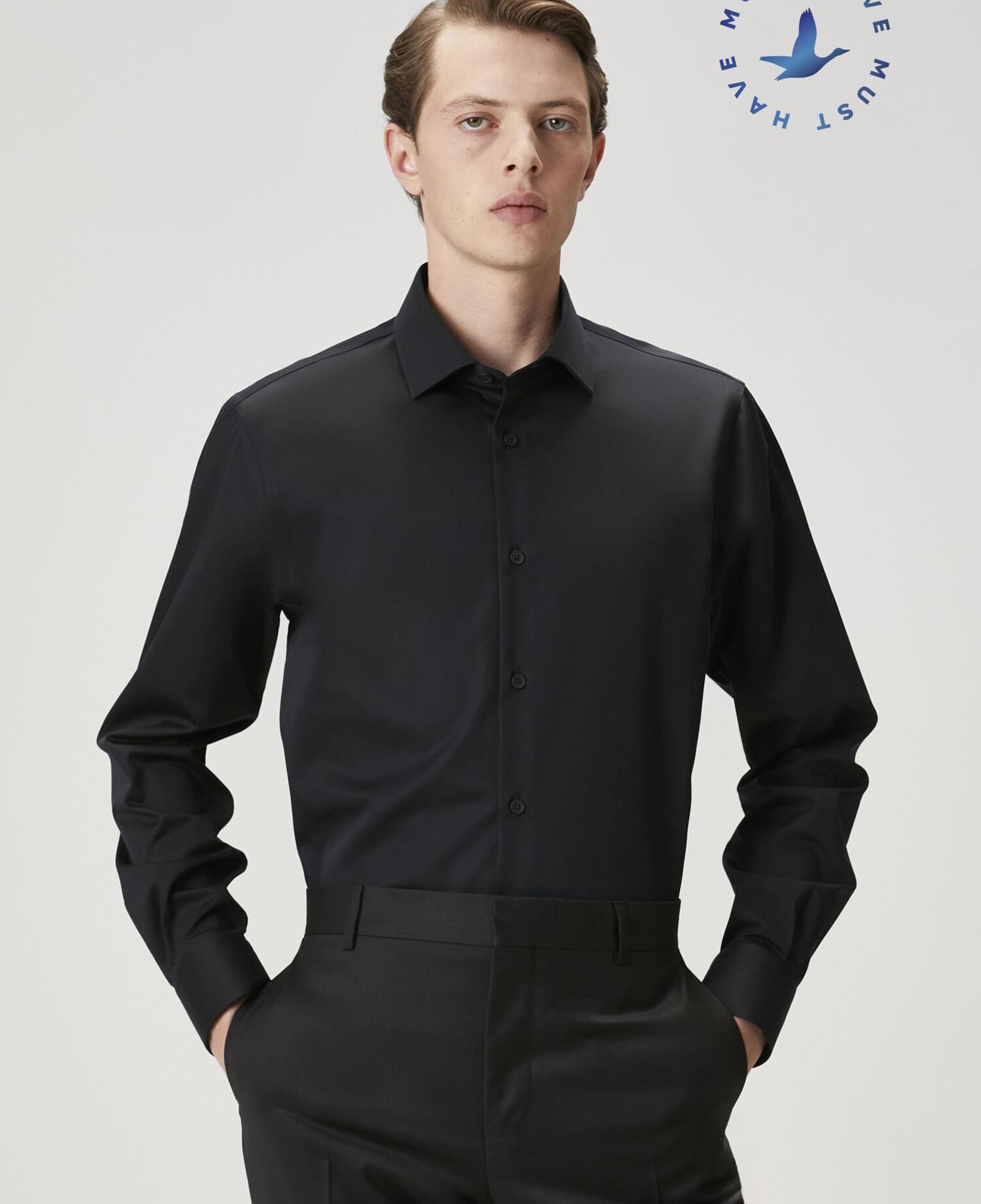 Beymen Club Erkek Custom Fit Siyah Non-iron Gömlek