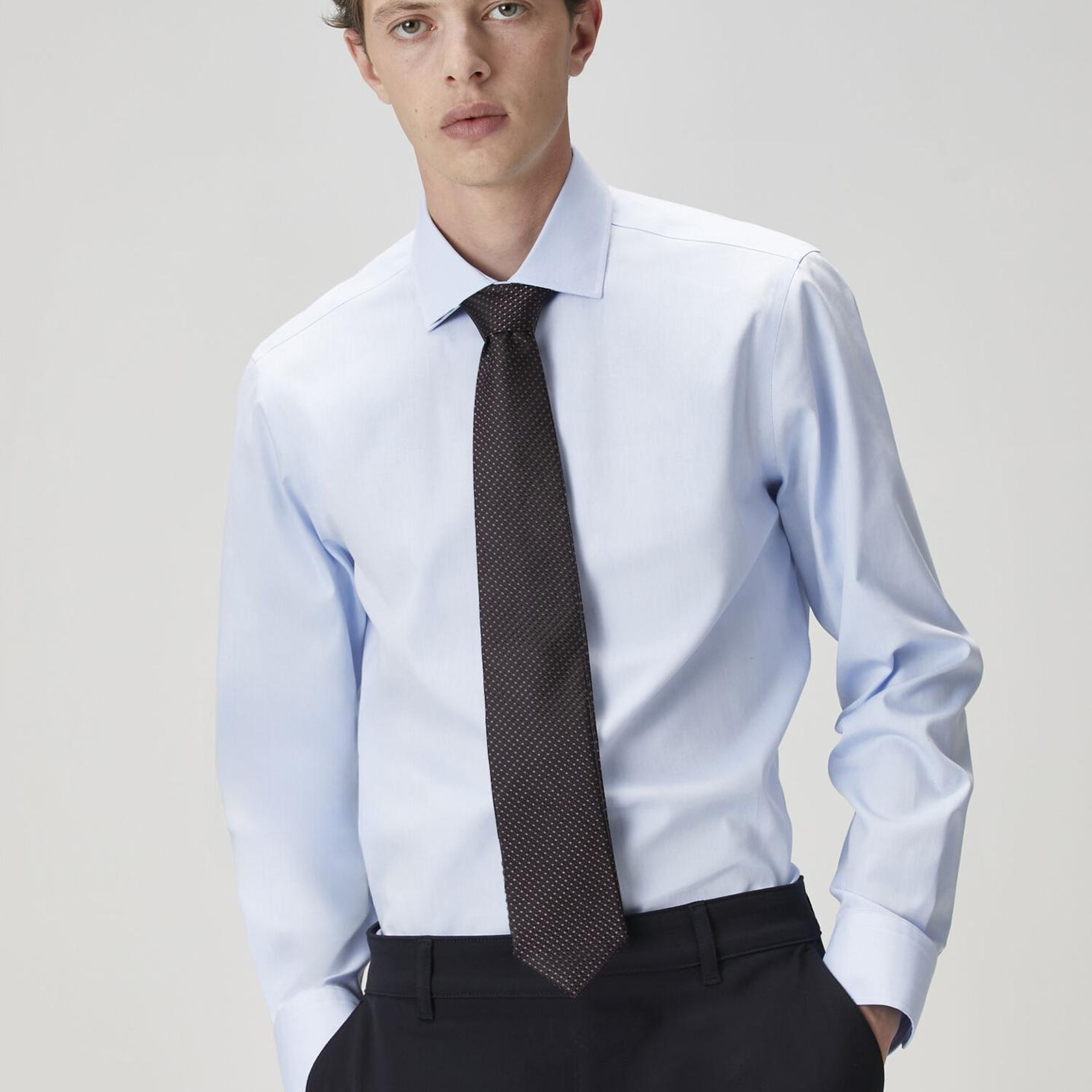 Beymen Club Erkek Slim Fit Koyu Mavi Non-iron Oxford Gömlek