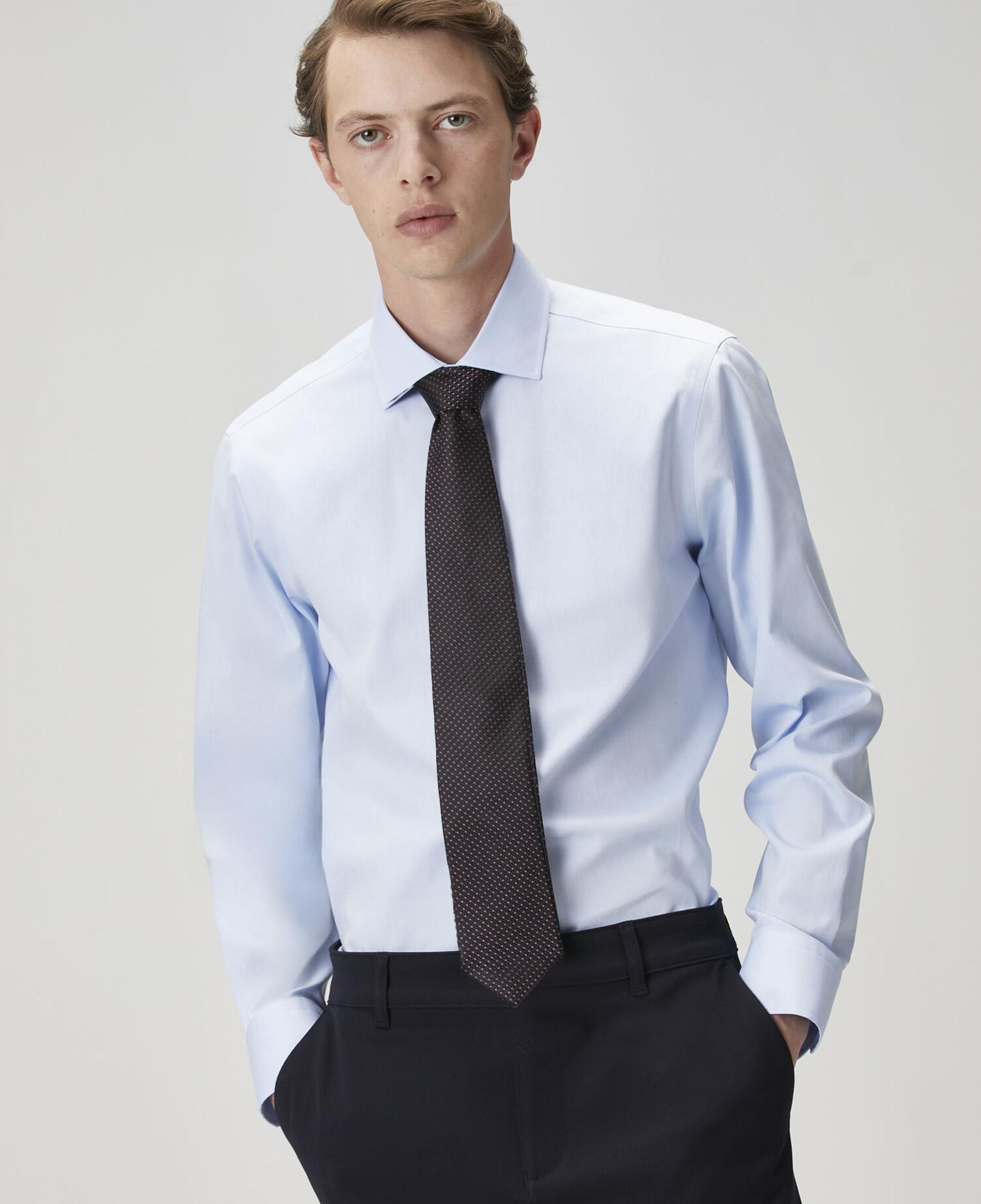 Beymen Club Erkek Slim Fit Koyu Mavi Non-iron Oxford Gömlek