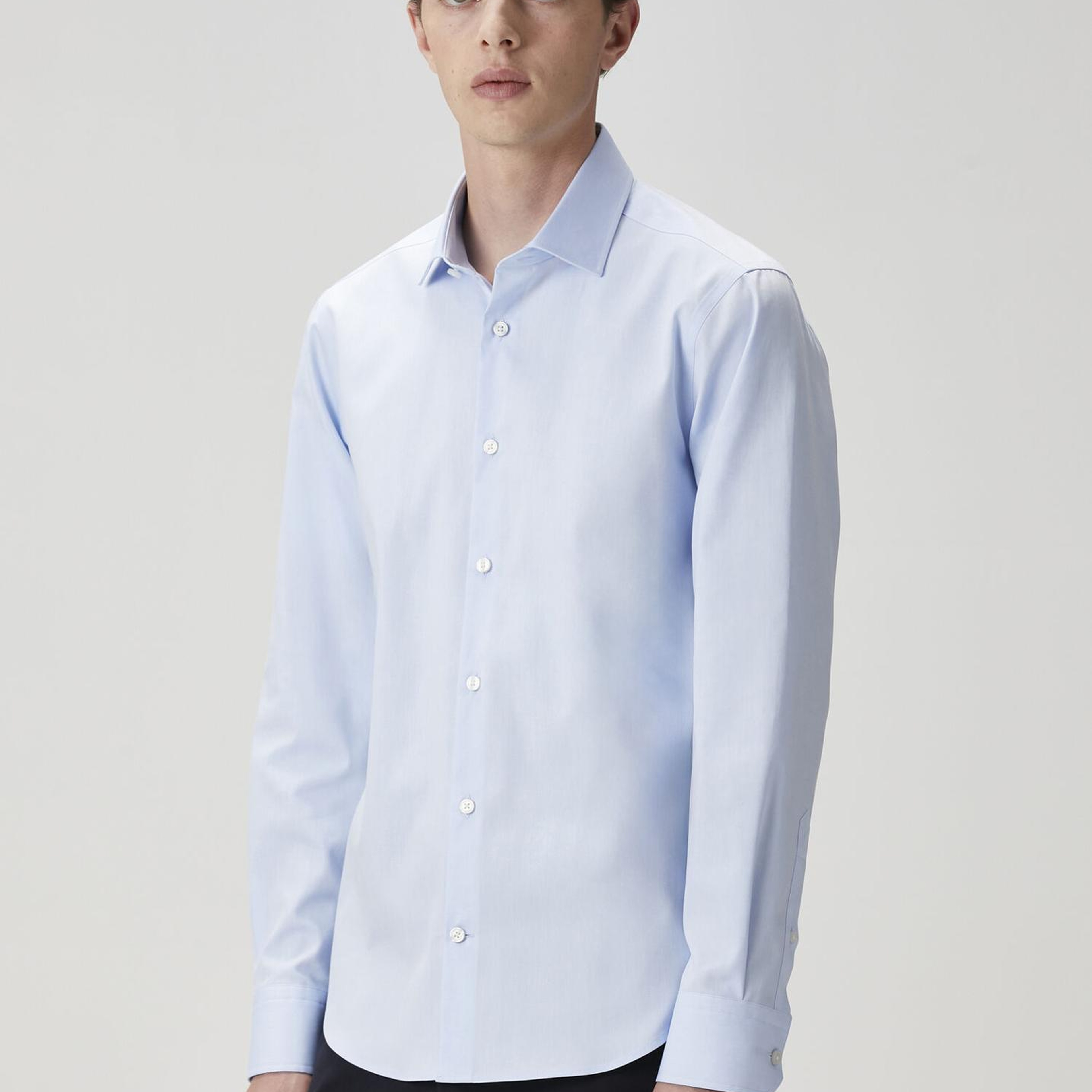 Beymen Club Erkek Slim Fit Koyu Mavi Non-iron Oxford Gömlek