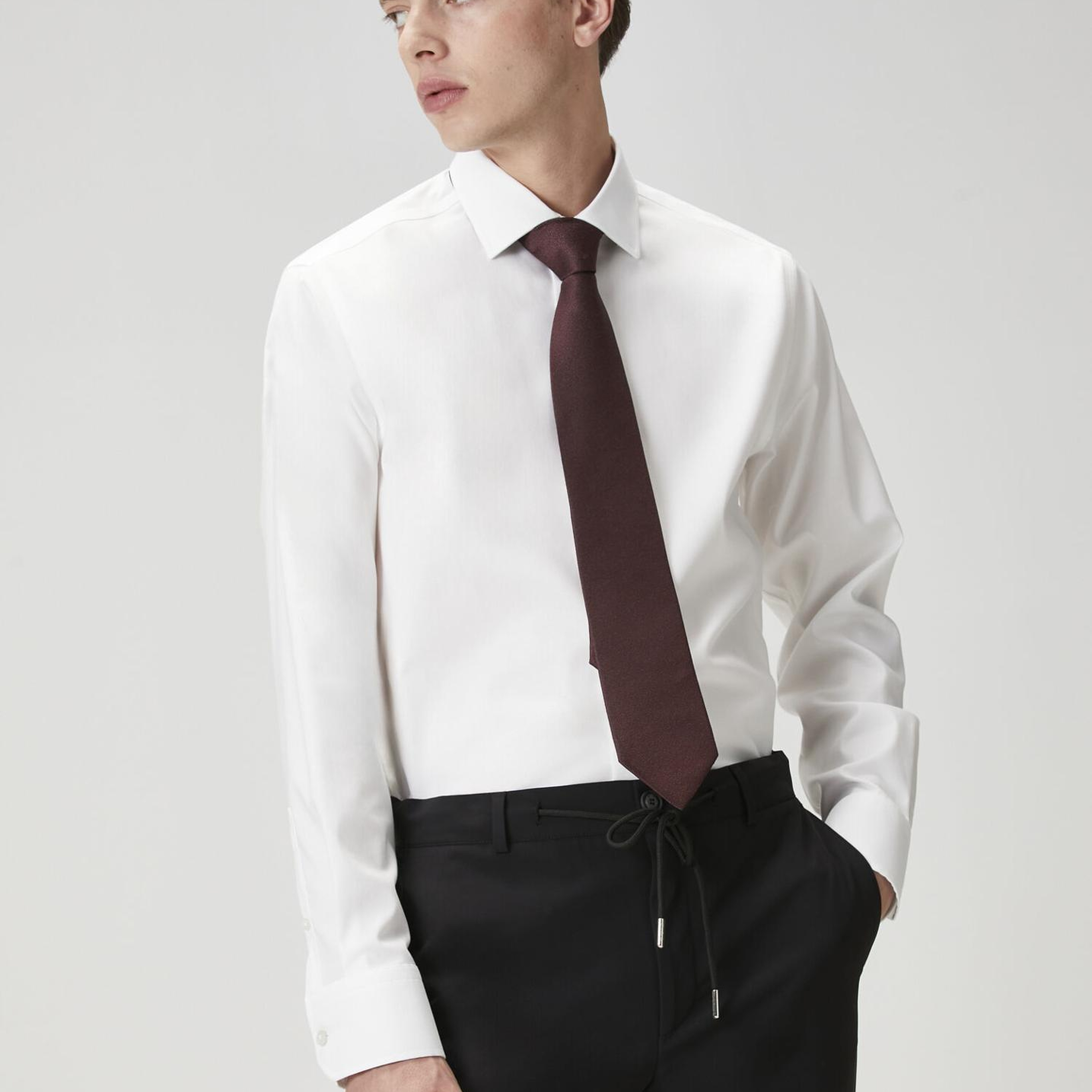 Beymen Club Erkek Slim Fit Beyaz Non-iron Twill Gömlek