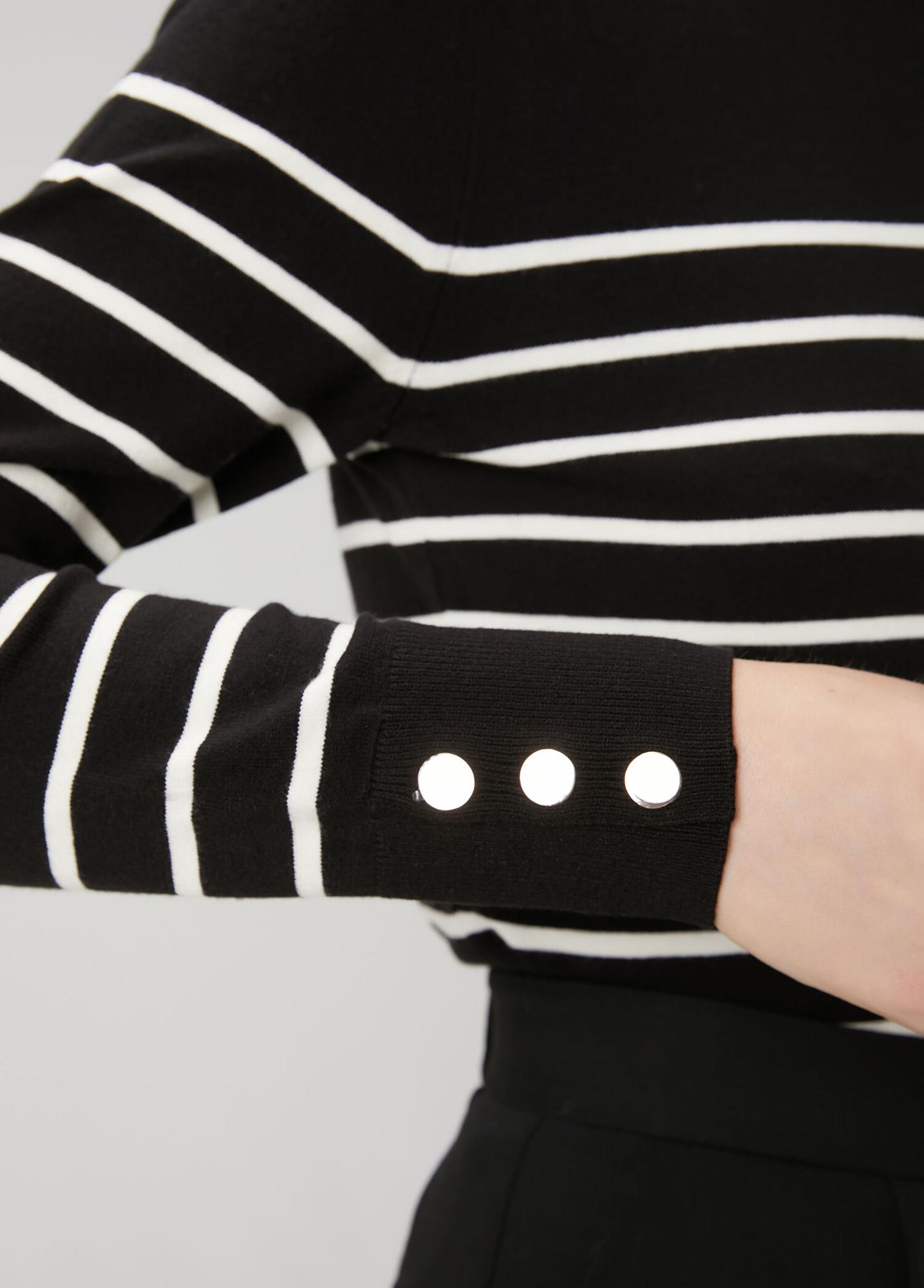 Beymen Club Kadın Siyah Beyaz Çizgili Basic Kazak