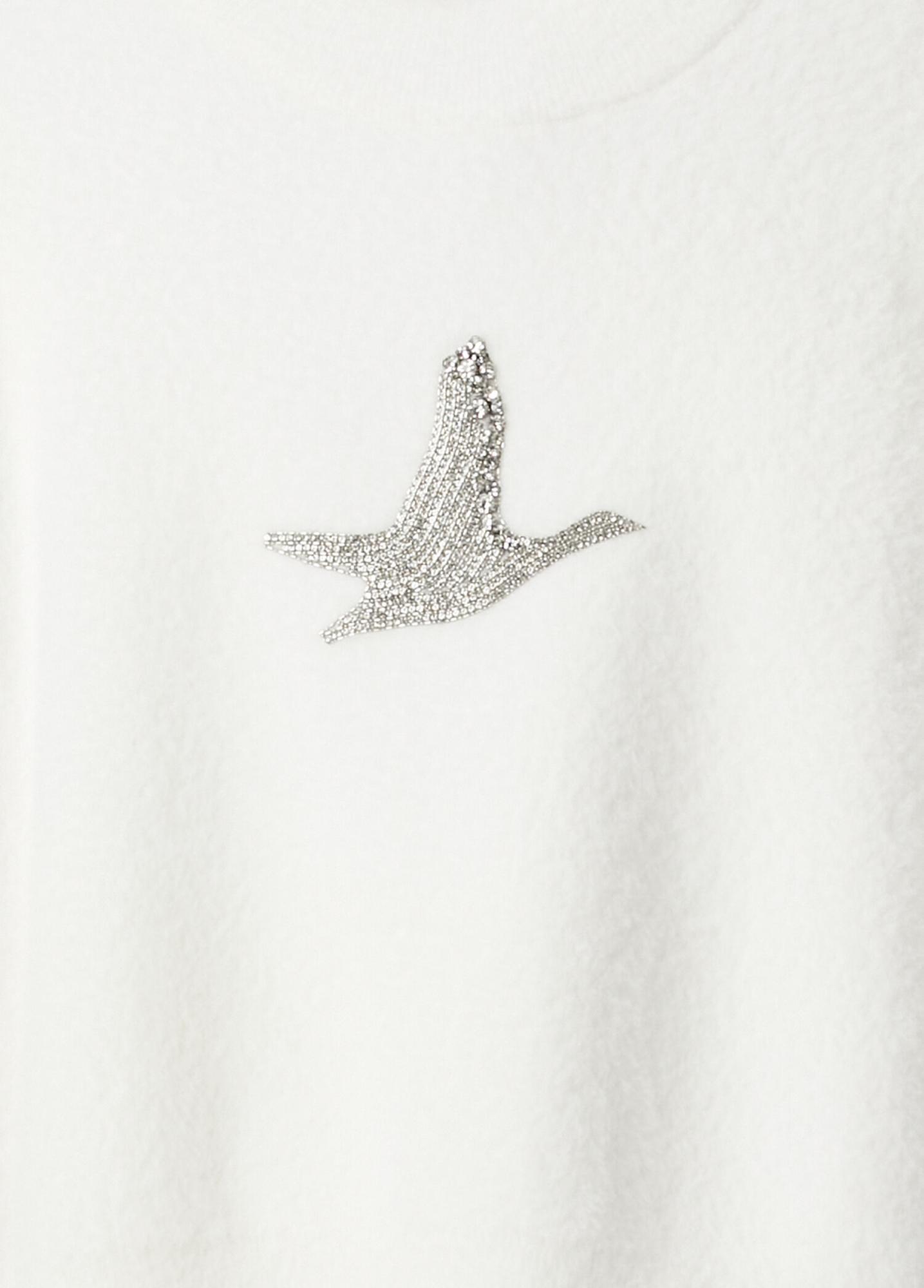 Beymen Club Kadın Kırık Beyaz Taşlı Kaz Logolu Kazak