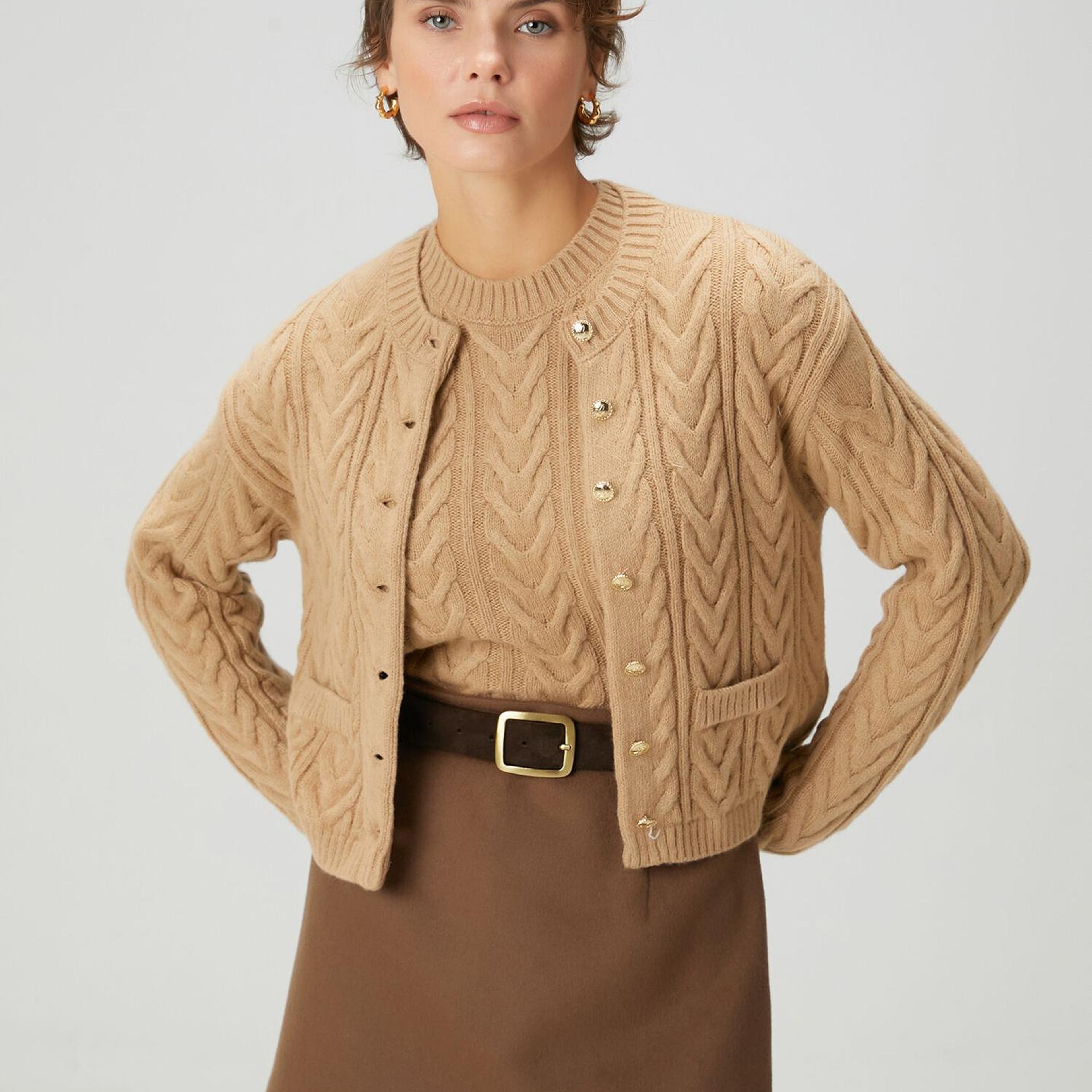 Beymen Club Kadın Camel Balıksırtı Örgü Hırka