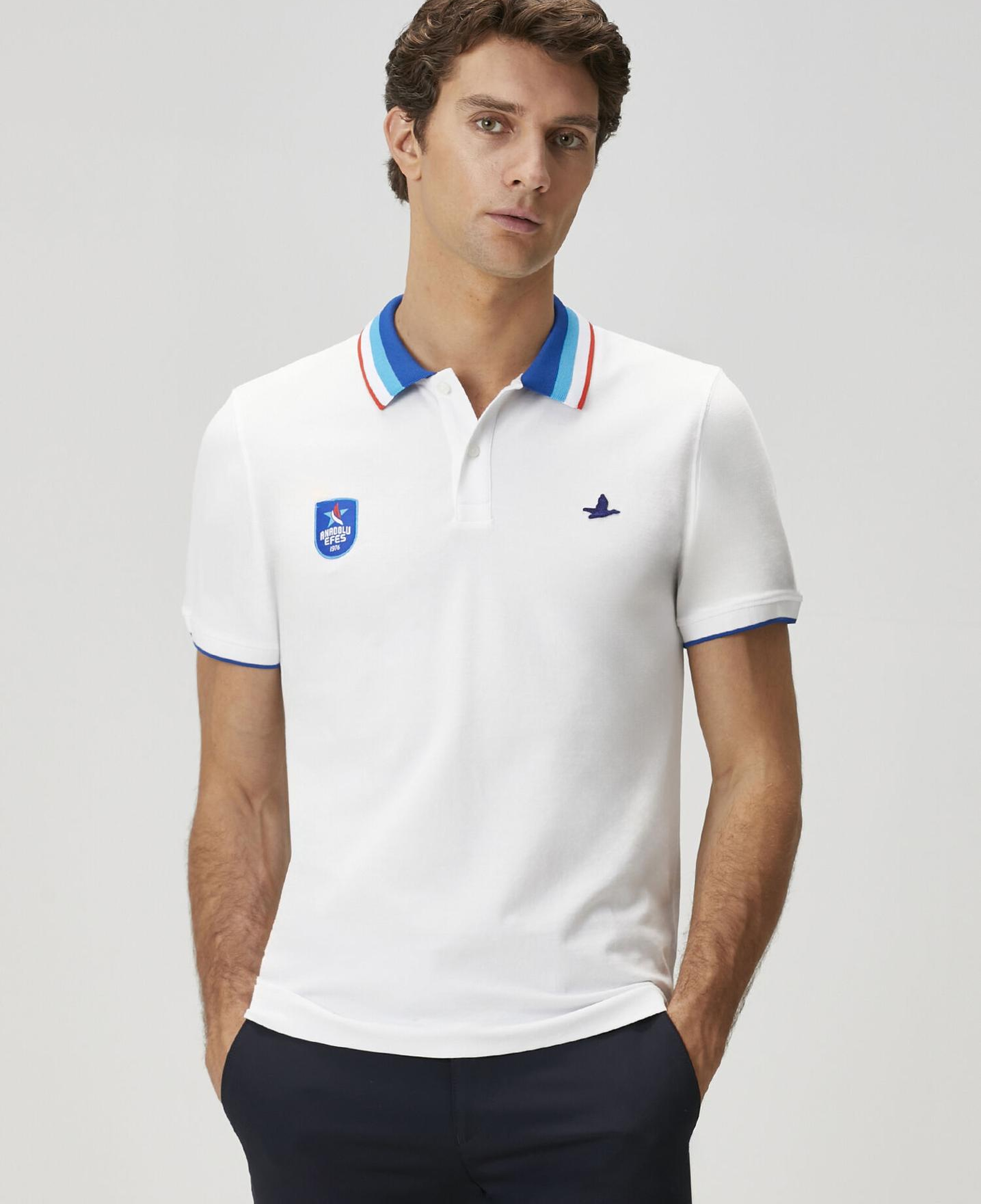 Beymen Club Erkek X Anadolu Efes Beyaz Polo Yaka T-shirt