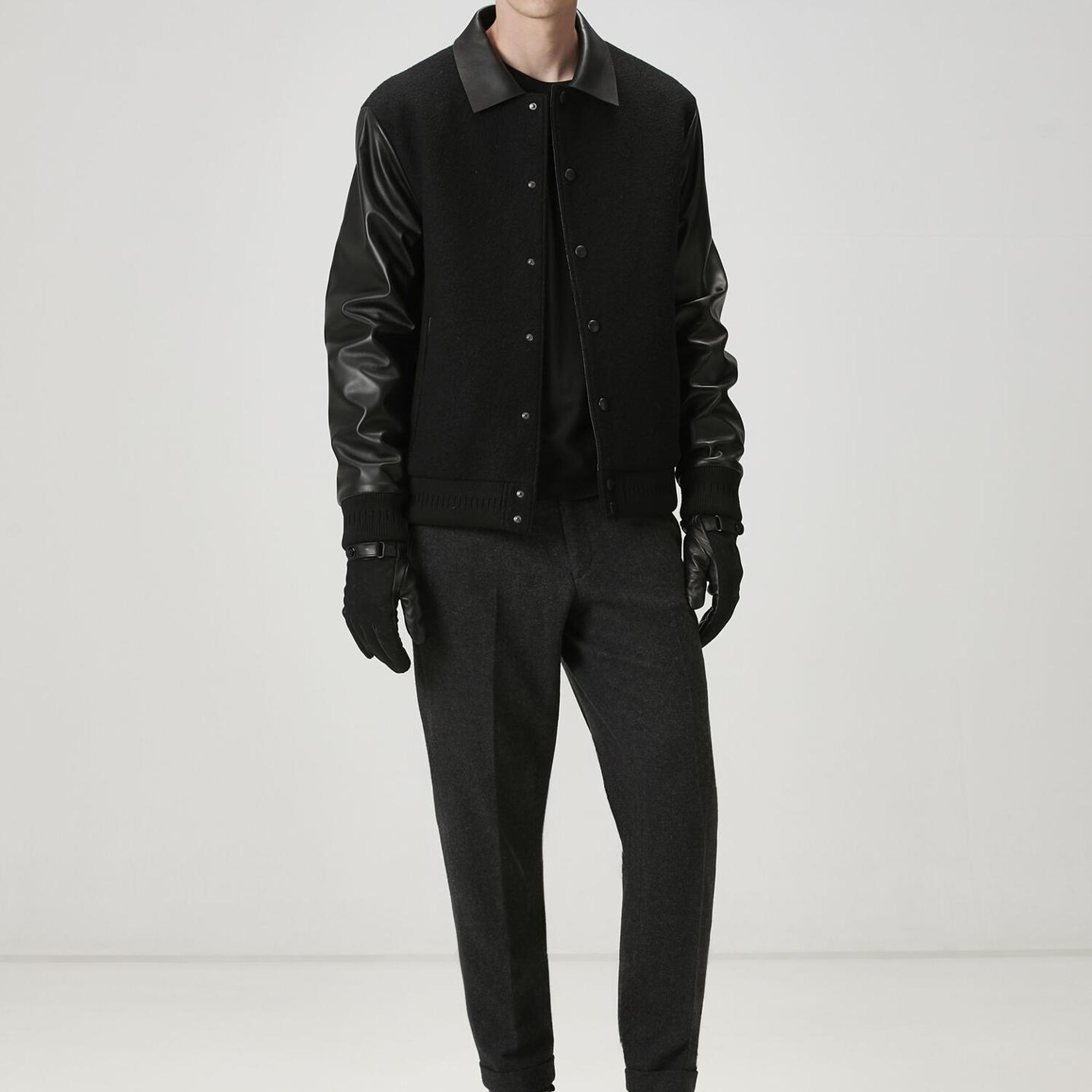 Beymen Club Erkek Siyah Garni Detaylı Deri Mont