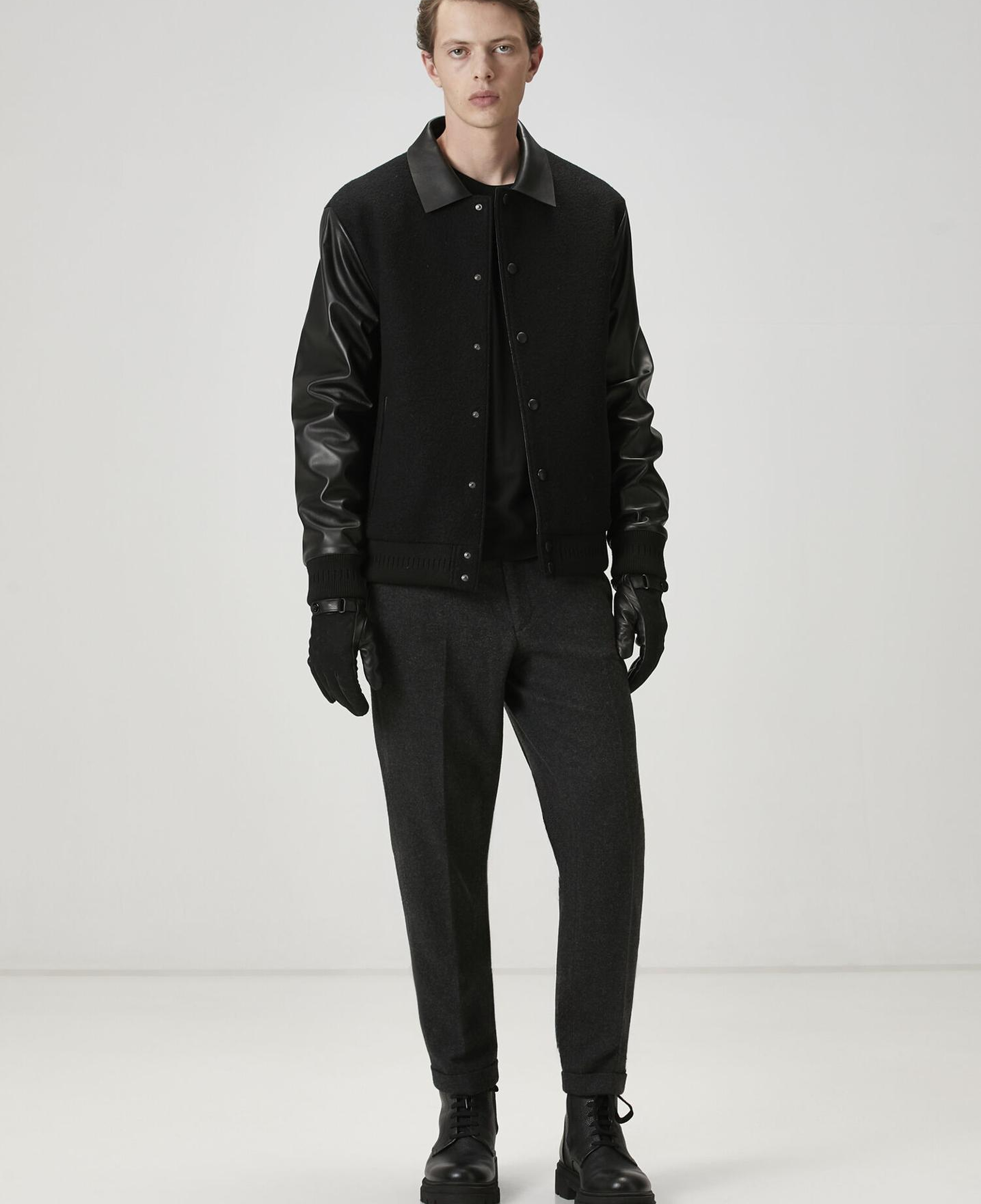 Beymen Club Erkek Siyah Garni Detaylı Deri Mont