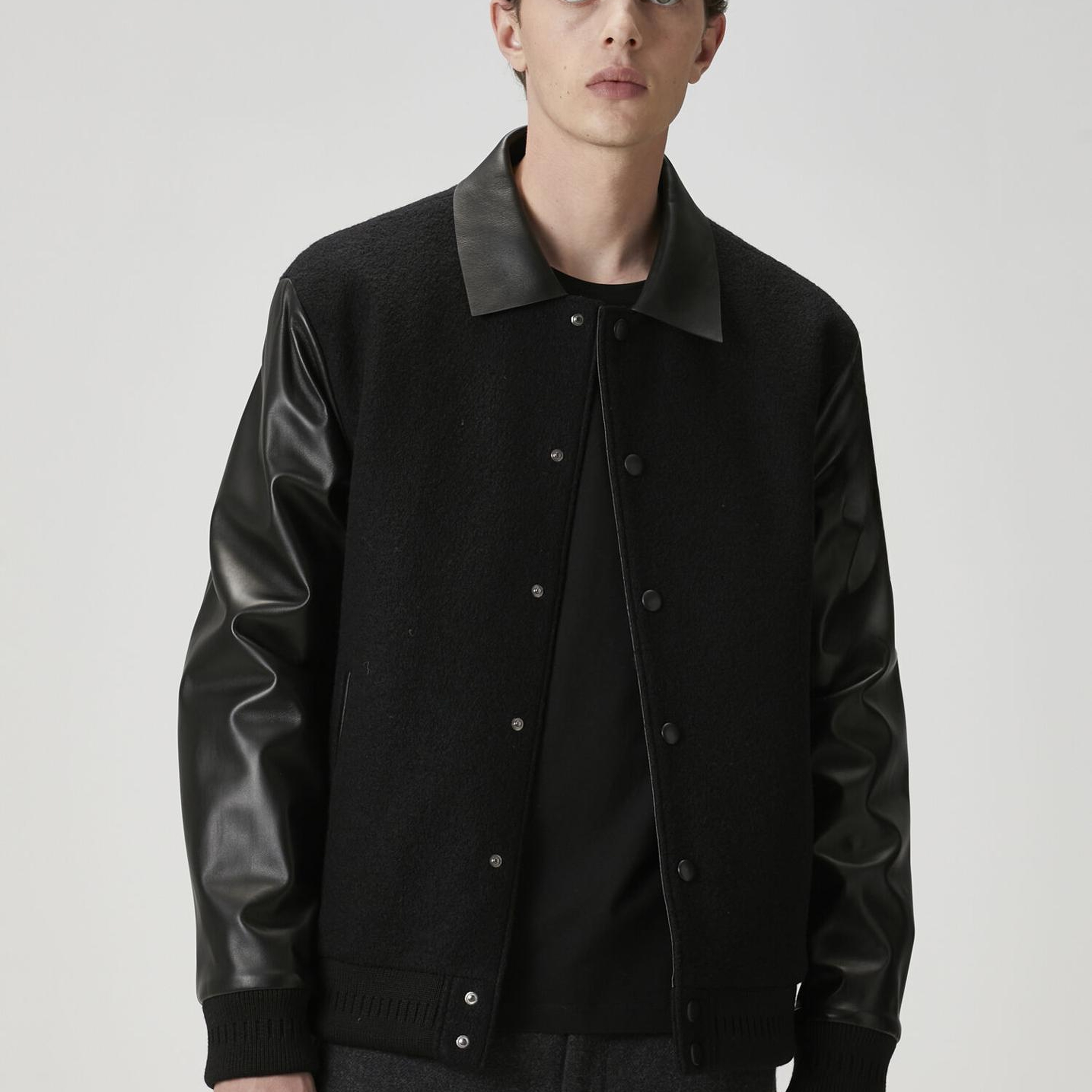 Beymen Club Erkek Siyah Garni Detaylı Deri Mont