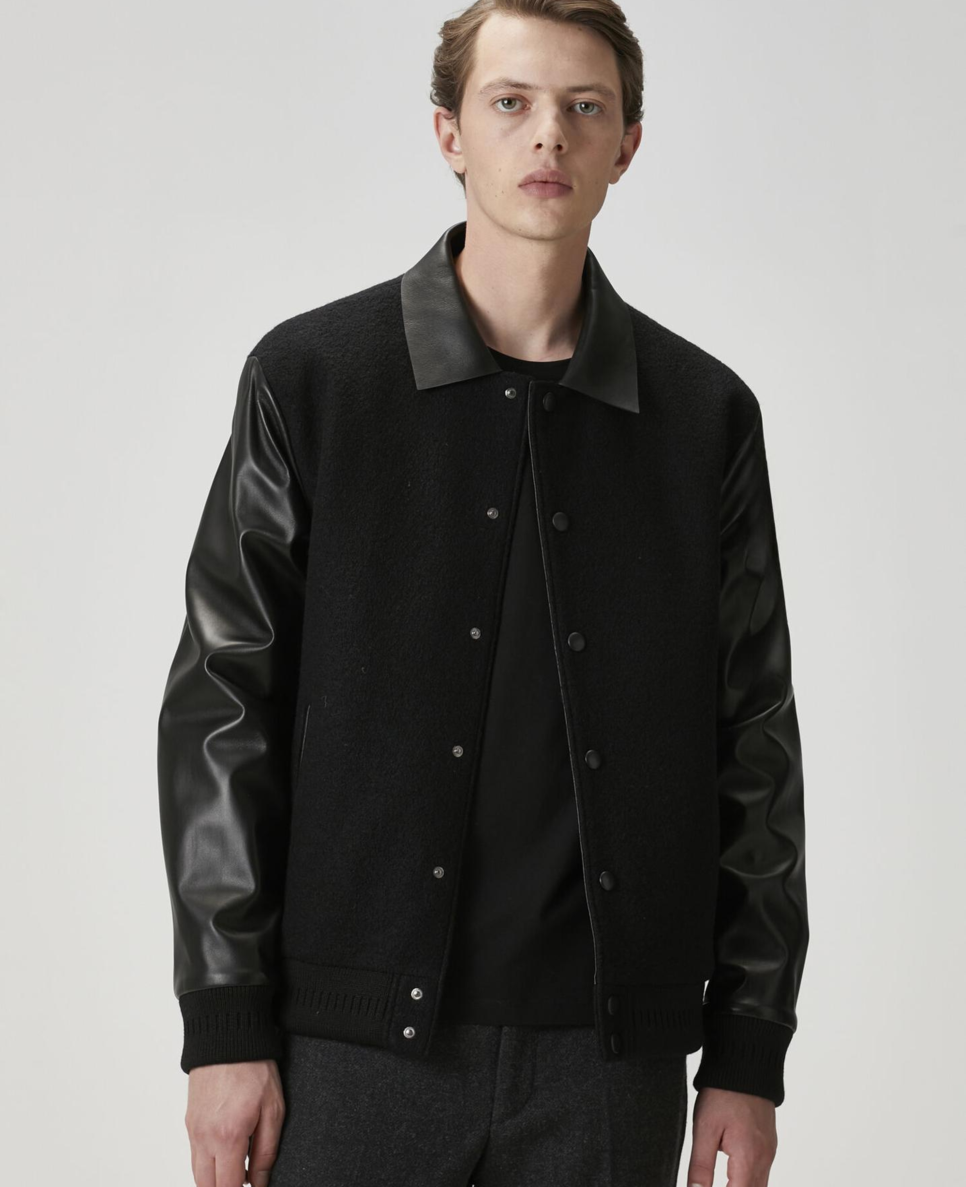 Beymen Club Erkek Siyah Garni Detaylı Deri Mont