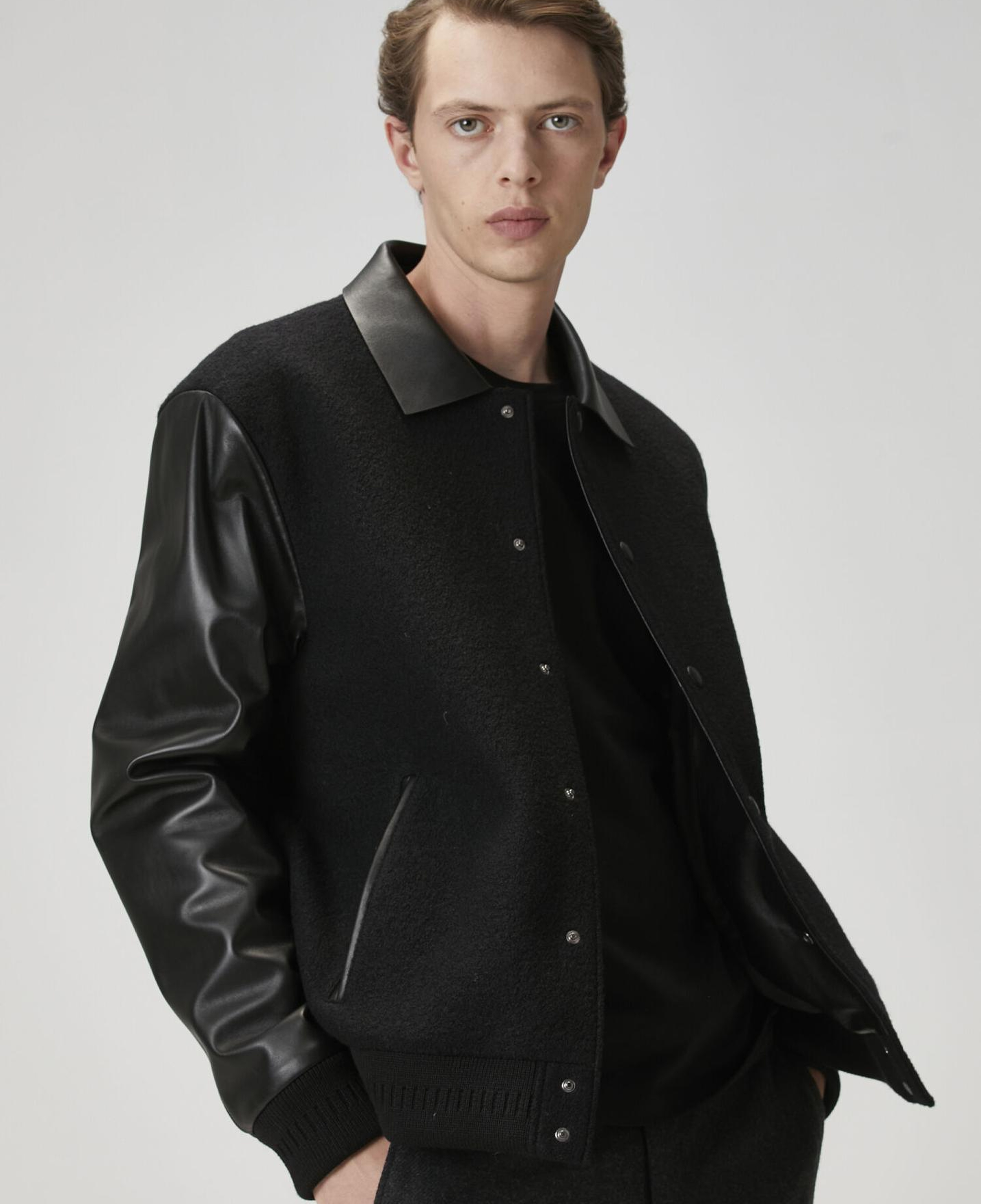 Beymen Club Erkek Siyah Garni Detaylı Deri Mont