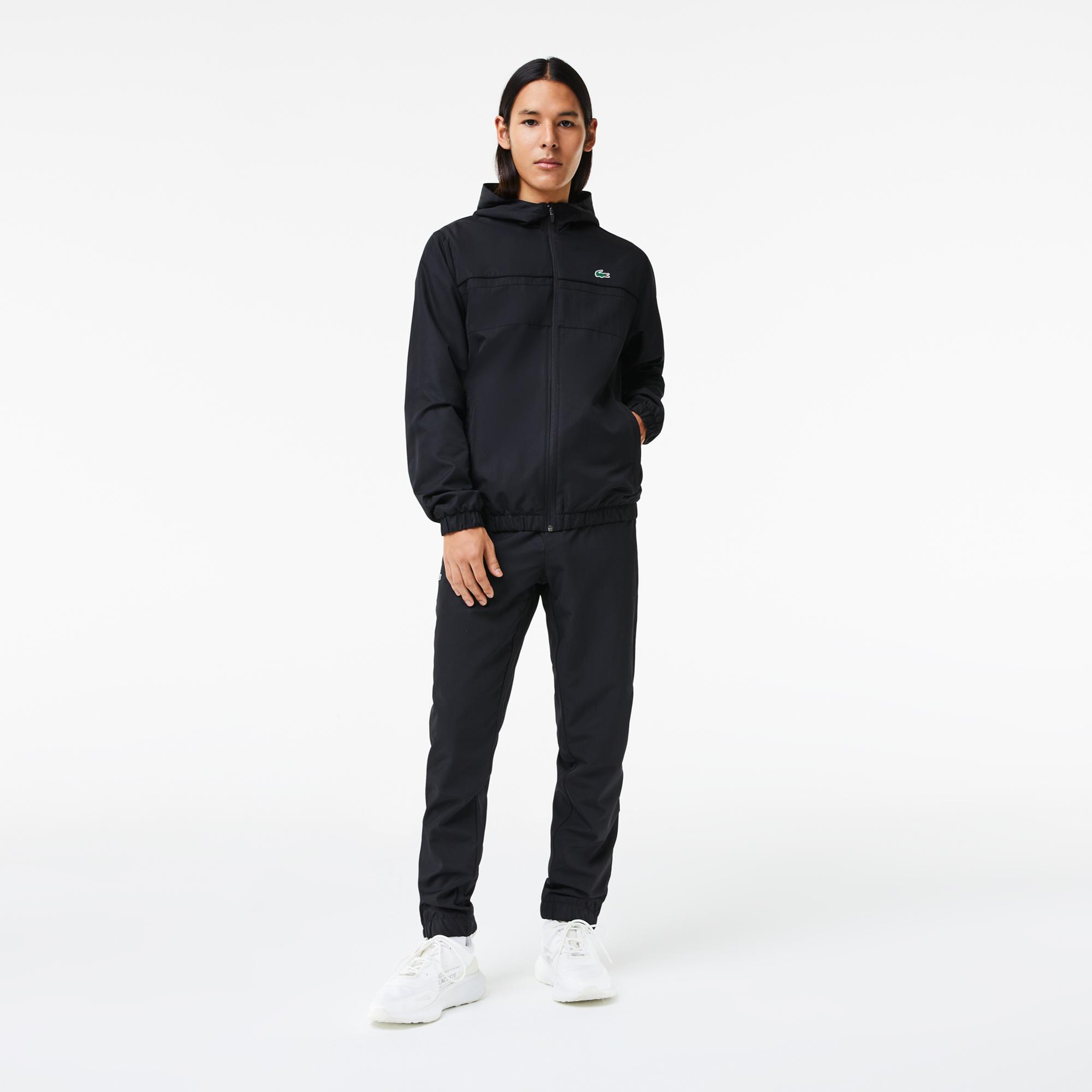 Lacoste Erkek Regular Fit Kapüşonlu Siyah Eşofman Takımı